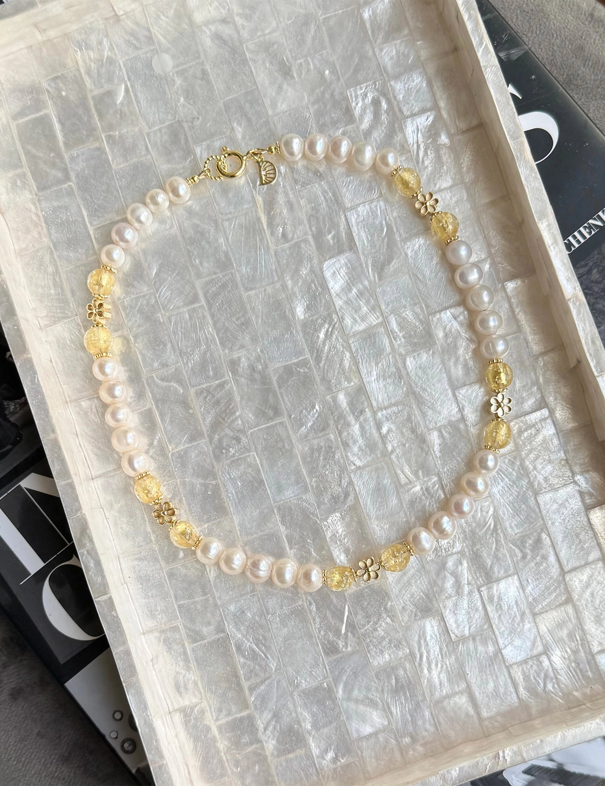 collier perles de culture phosphorescent