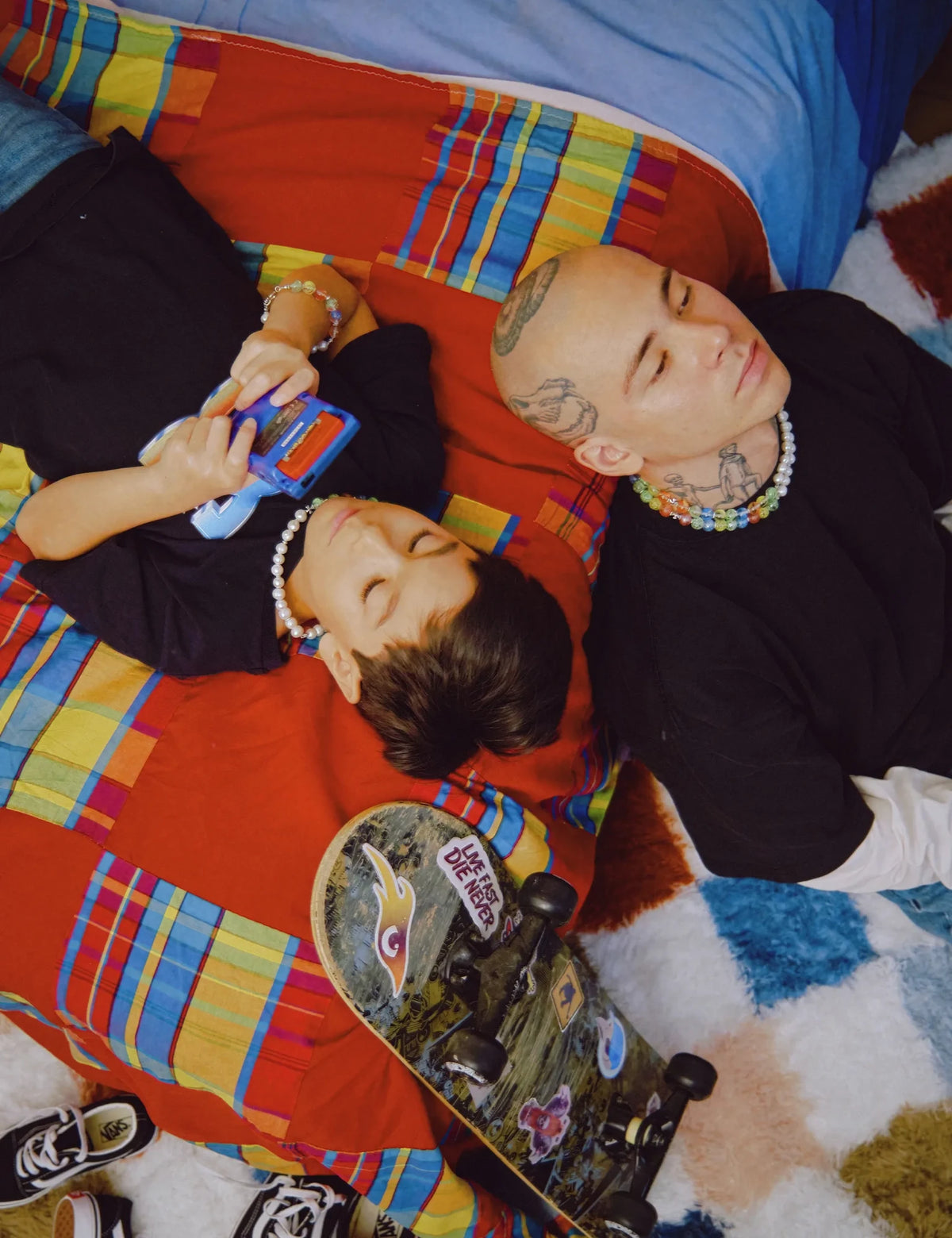 DEWEY necklace and DEWEY bracelet worn by an adult and a child