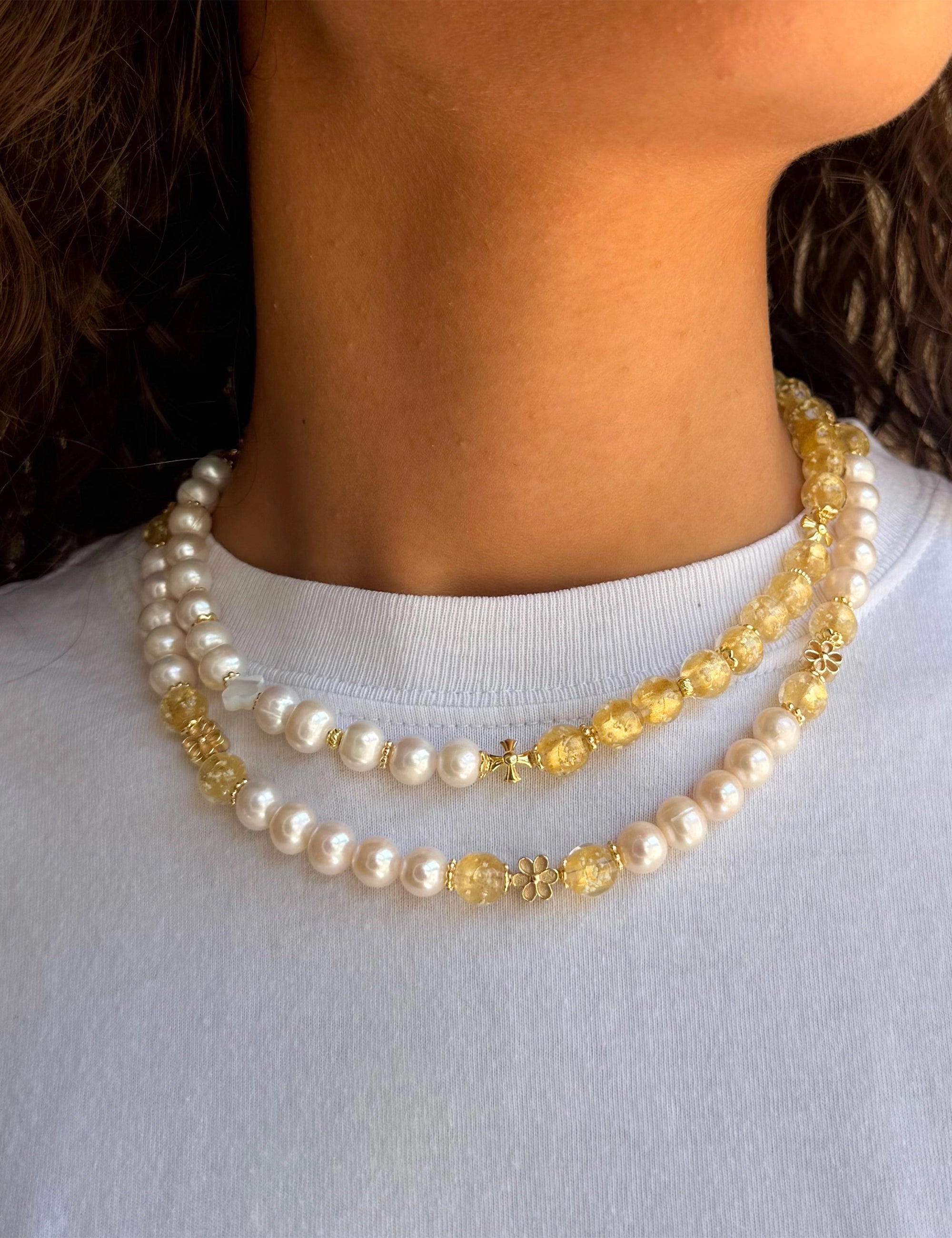 collier perles de culture phosphorescent