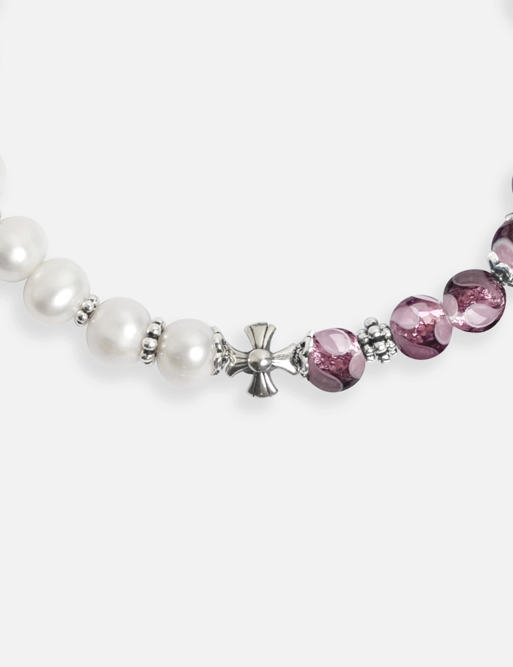 bracelet perles culture violet phosphorescent