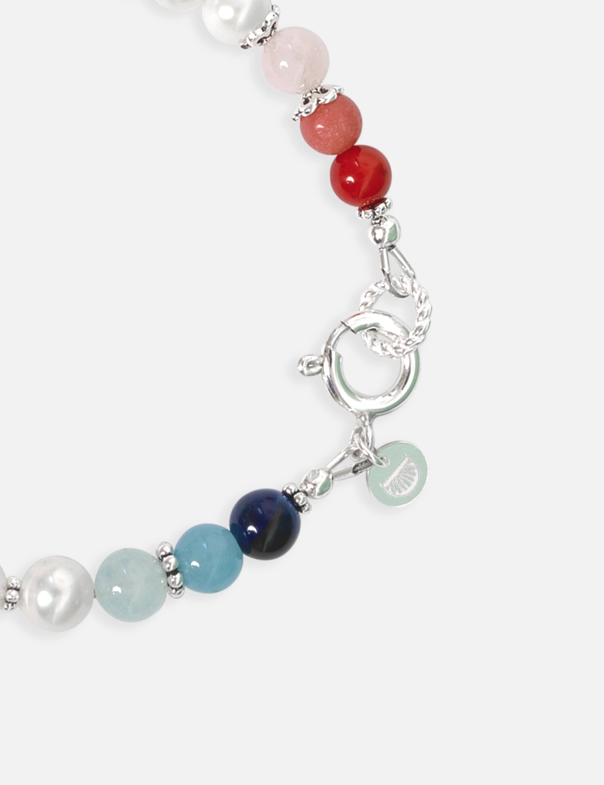 Bracelet perles de culture bleu blanc rouge