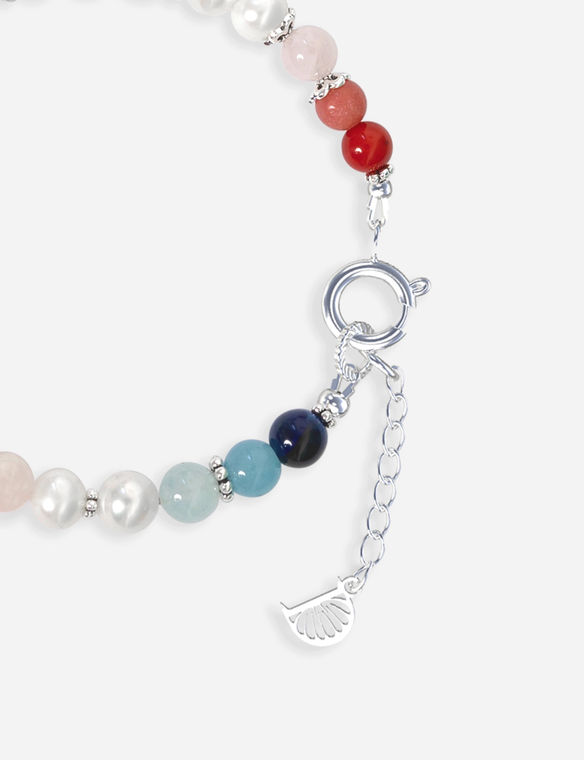 bracelet perles bleu blanc rouge