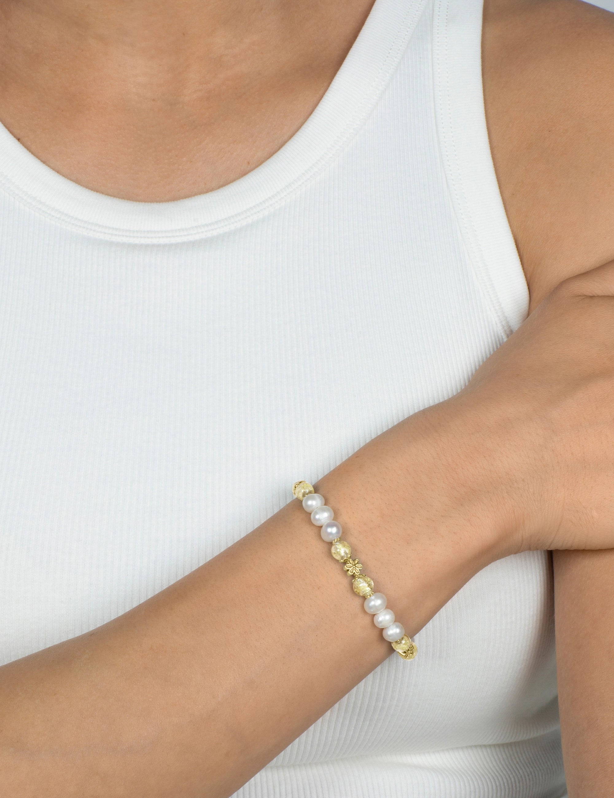 bracelet perles de culture phosphorescent