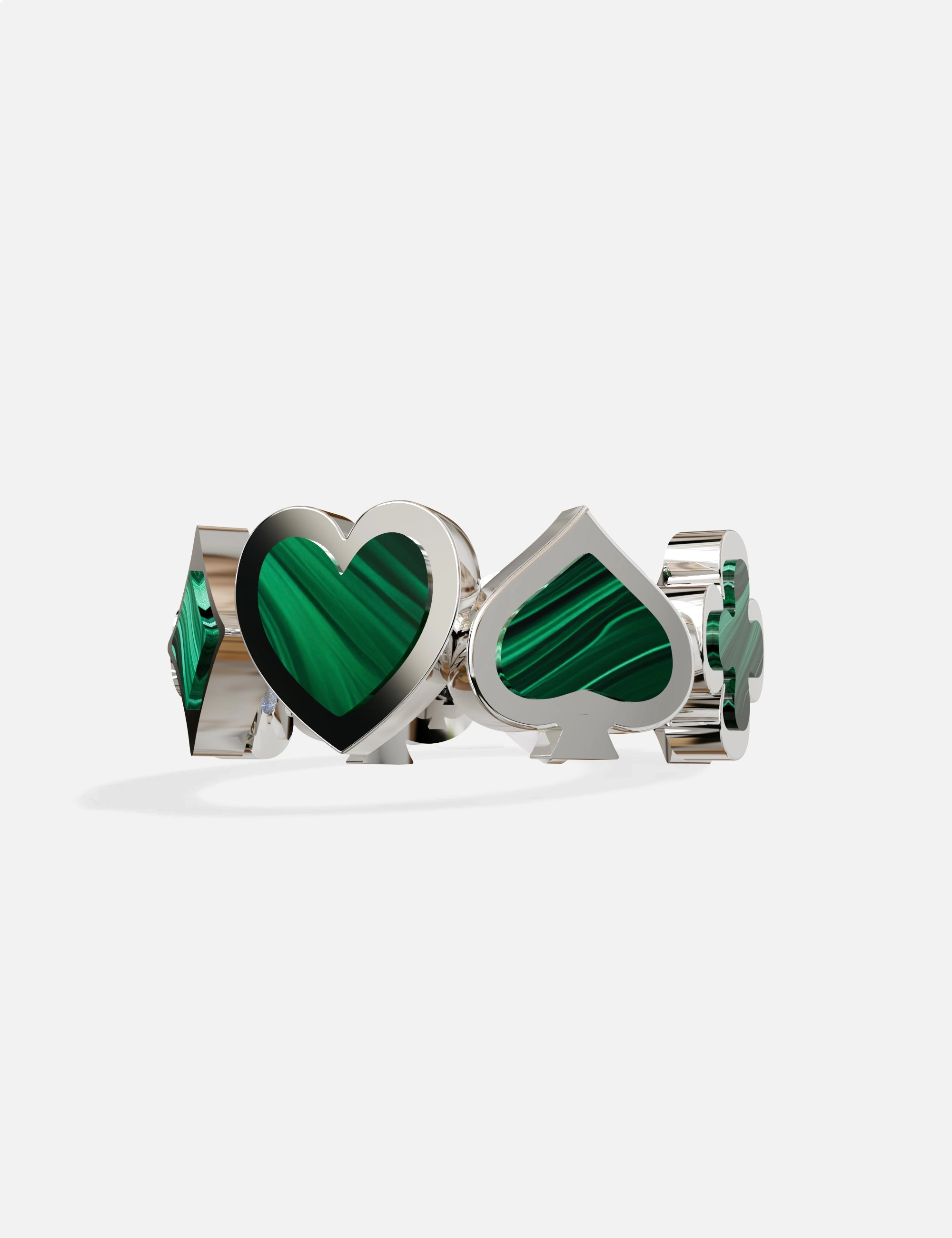 bague casino malachite argent