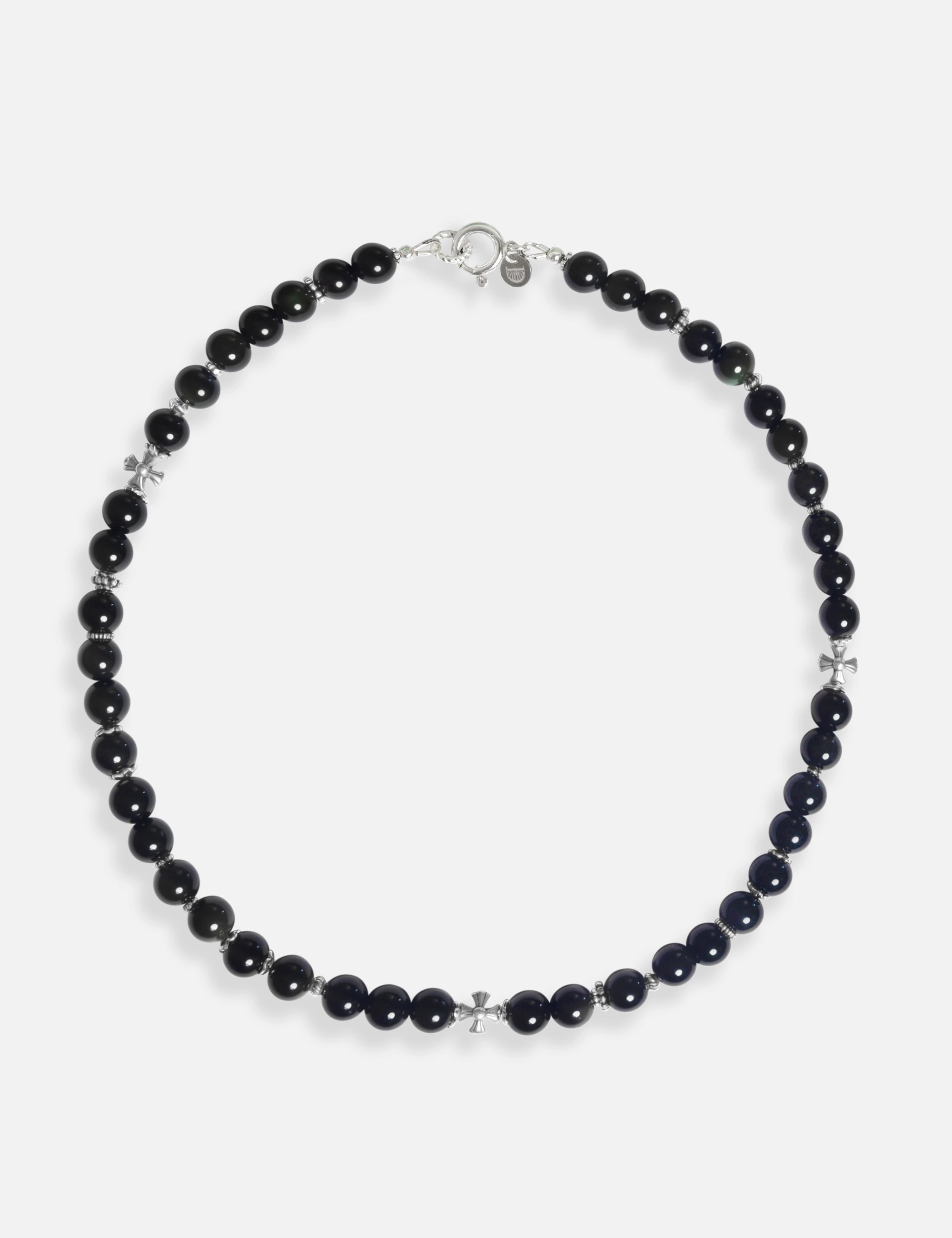 Collier perles noires argent 925