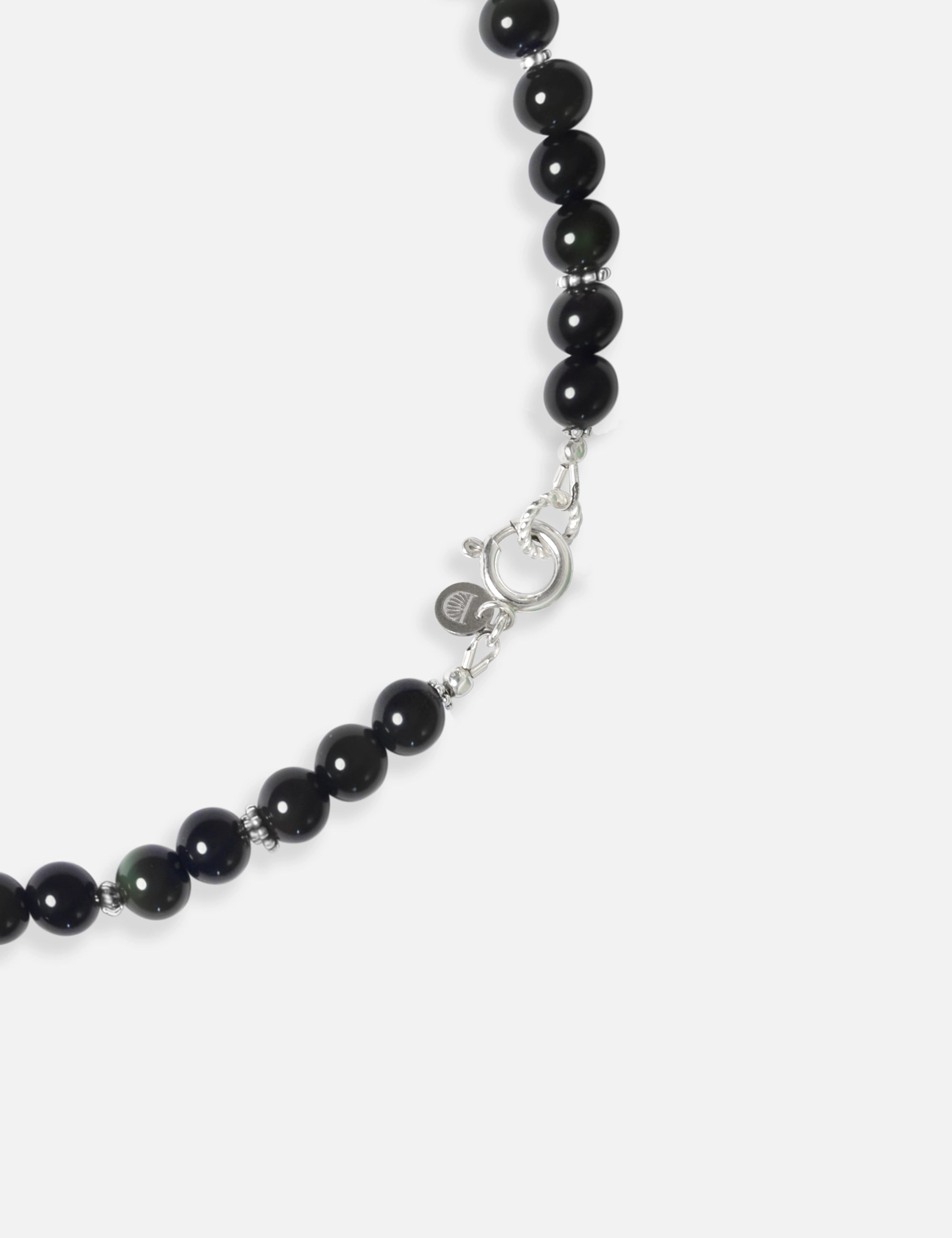 Collier perles noires argent 925