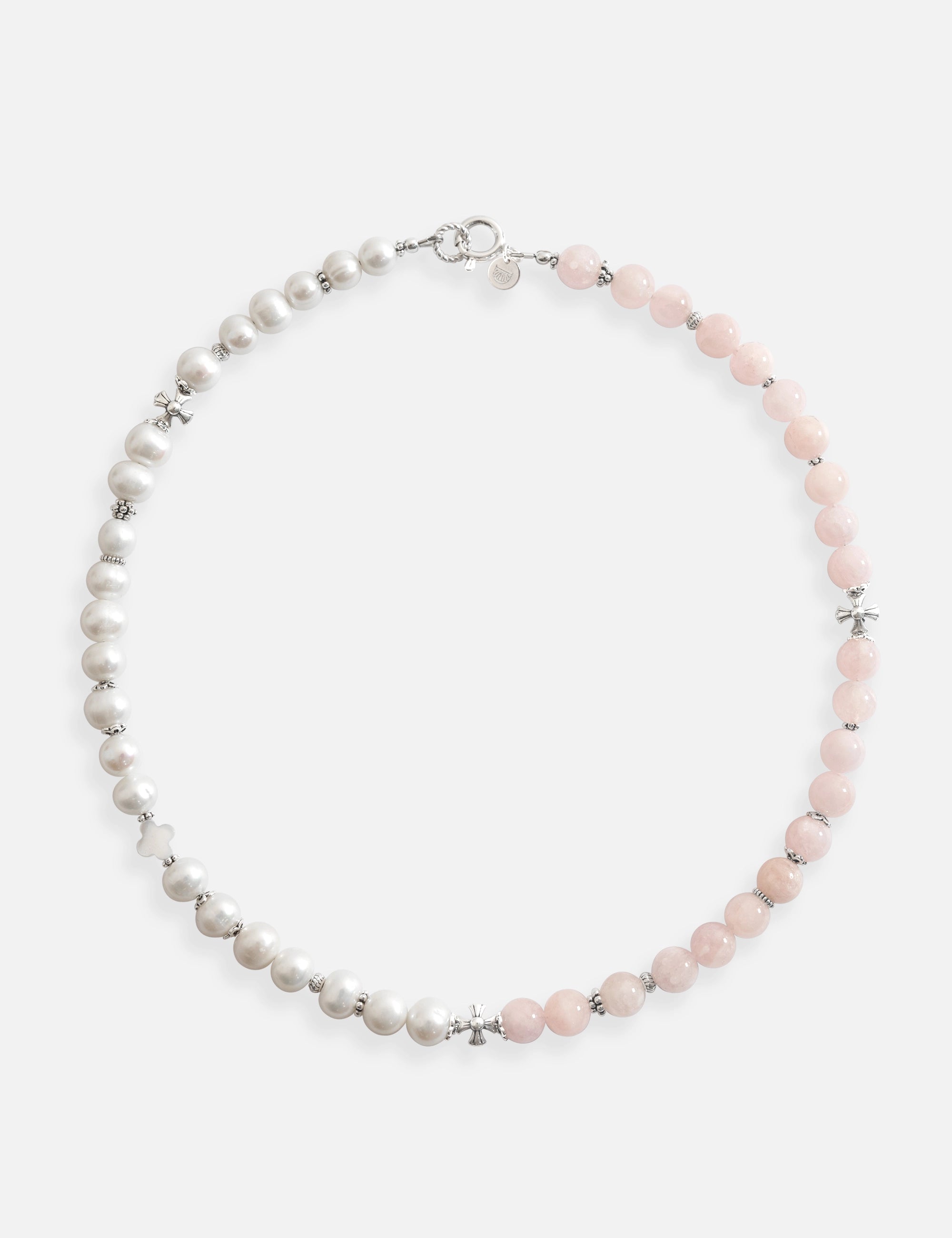 Collier perles de culture pierre rose