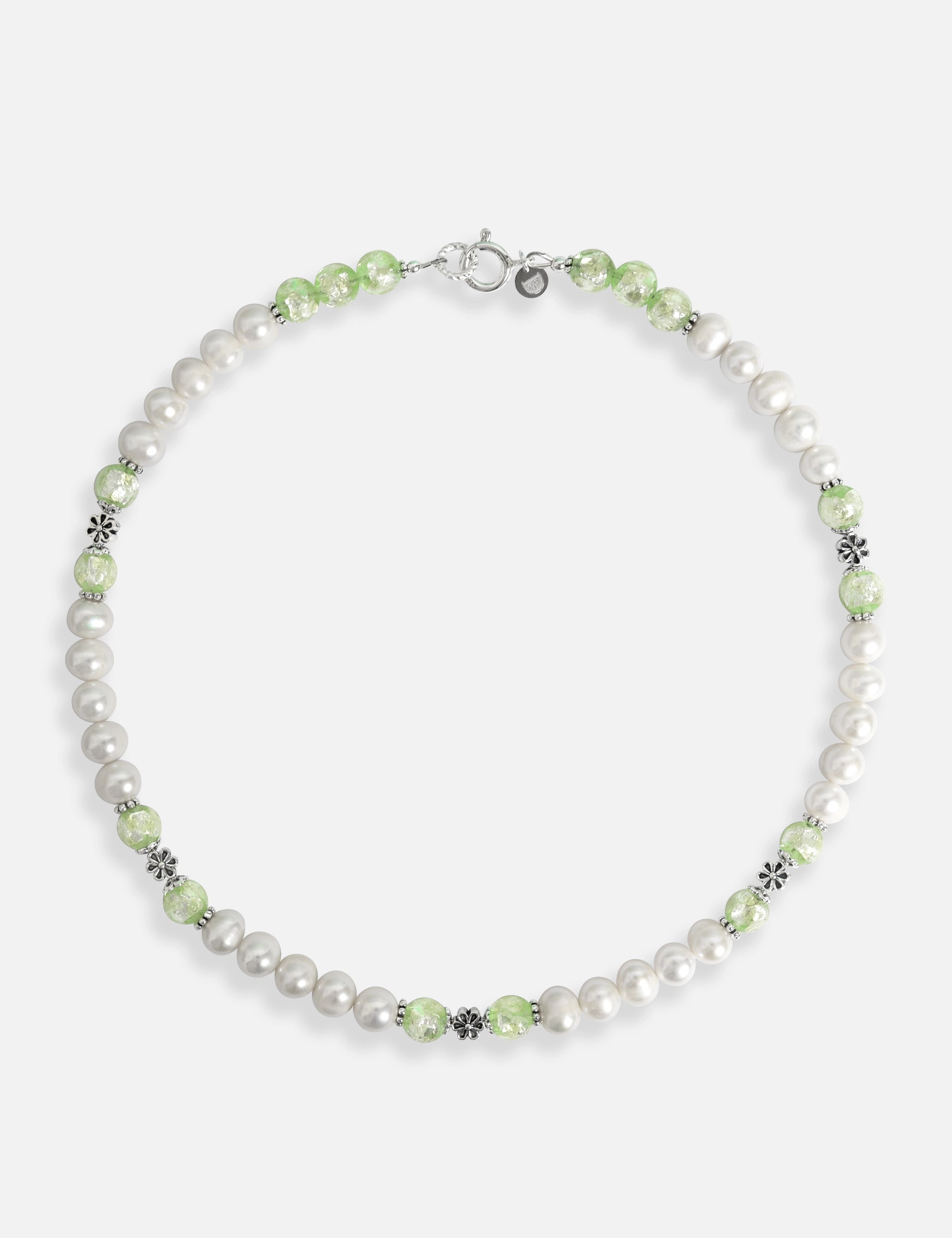 Collier perles vertes Okinawa phosphorescentes