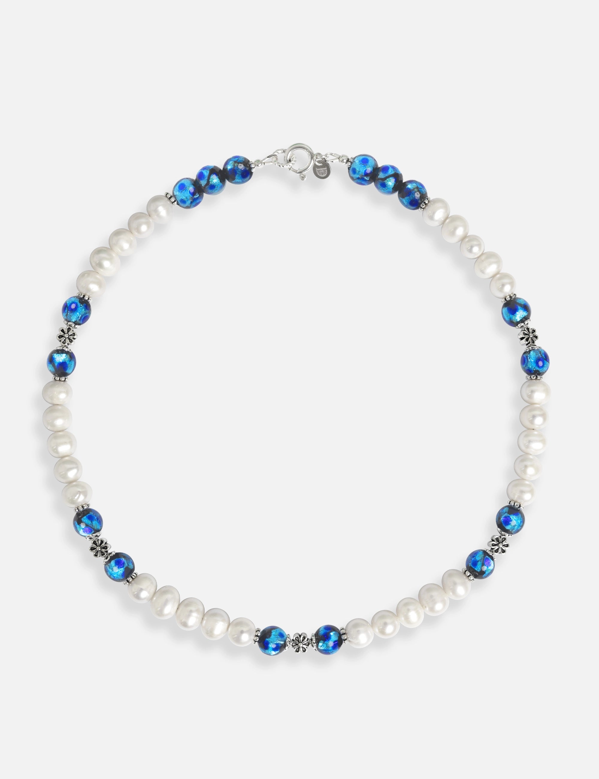 Collier perles bleues Okinawa phosphorescentes