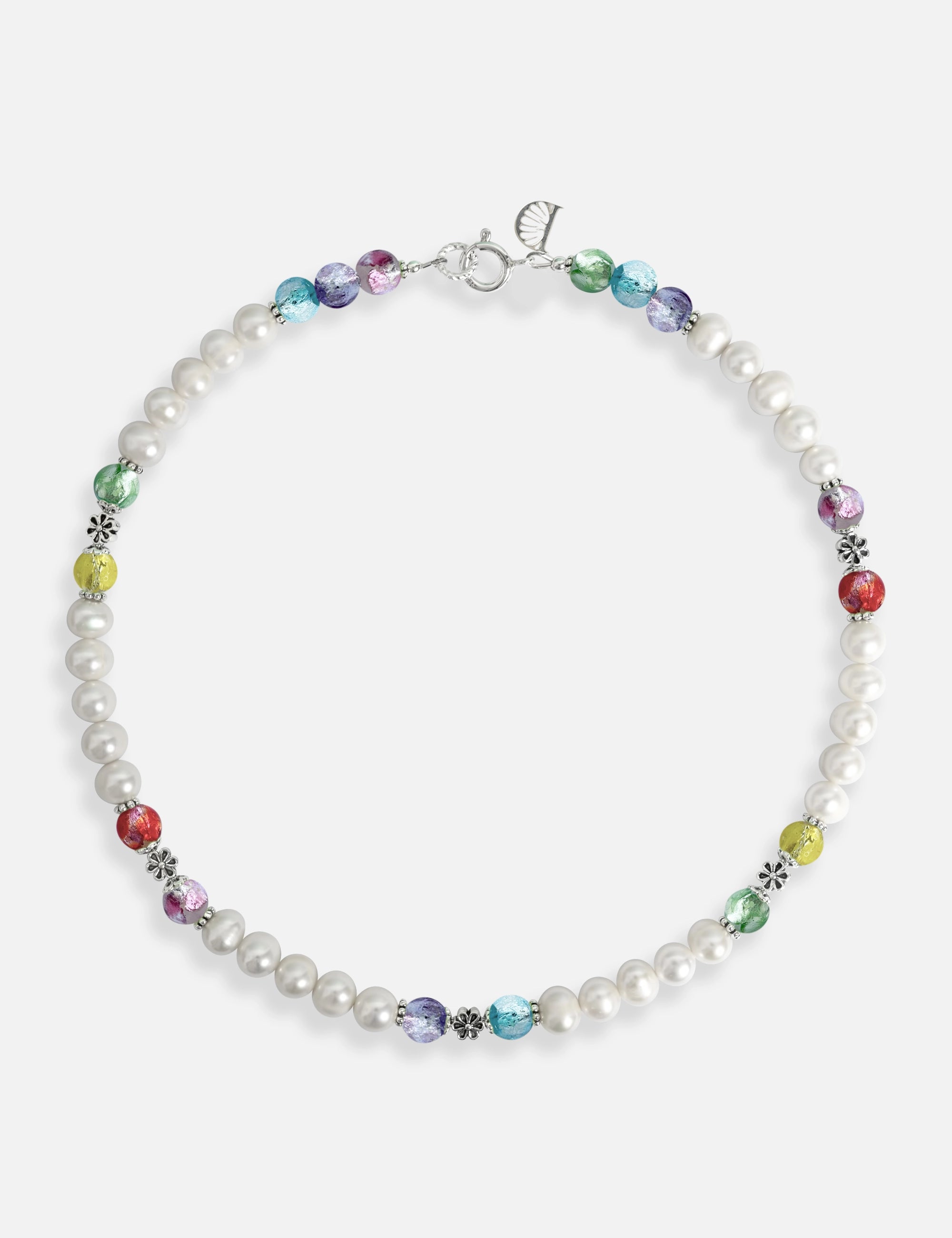 Collier perles culture multicolore phosphorescent