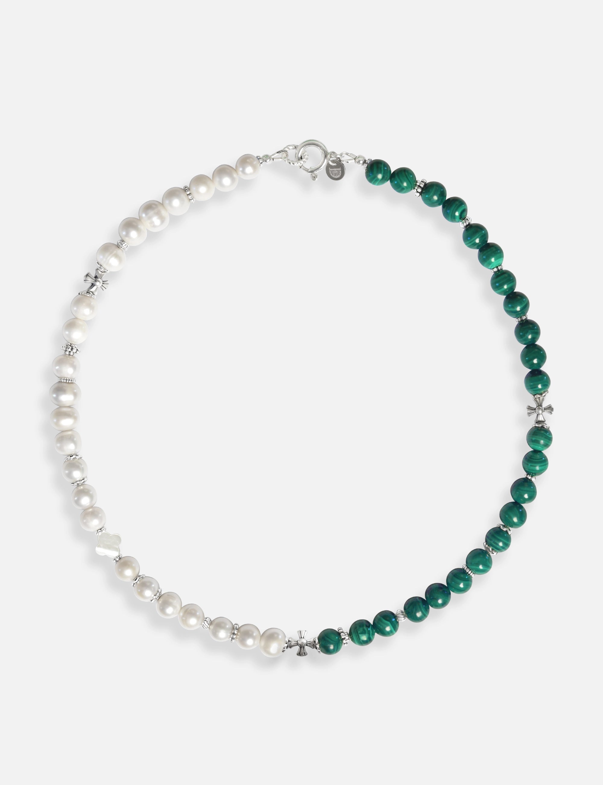 Collier perles de culture malachite verte