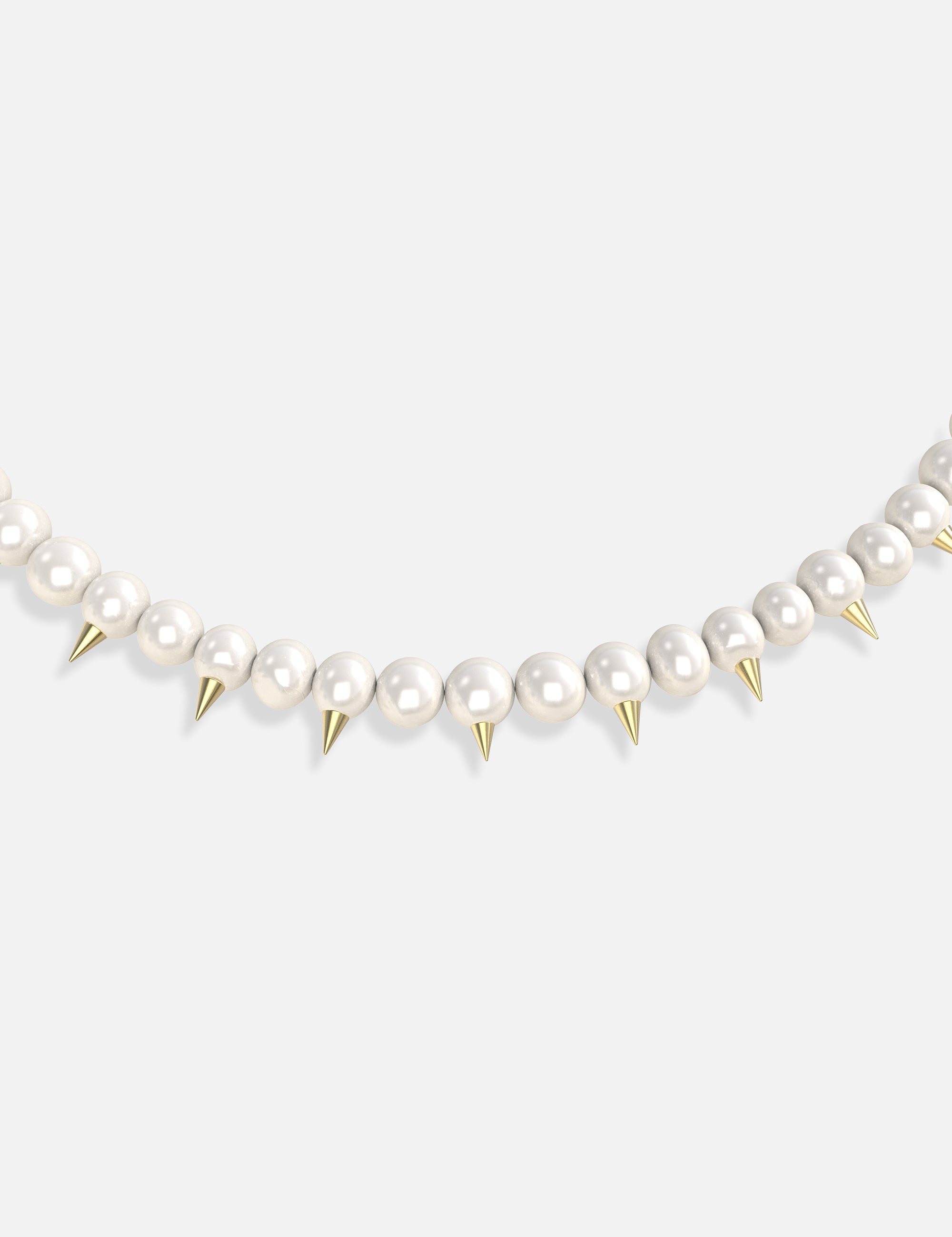 collier perles de culture pics doré
