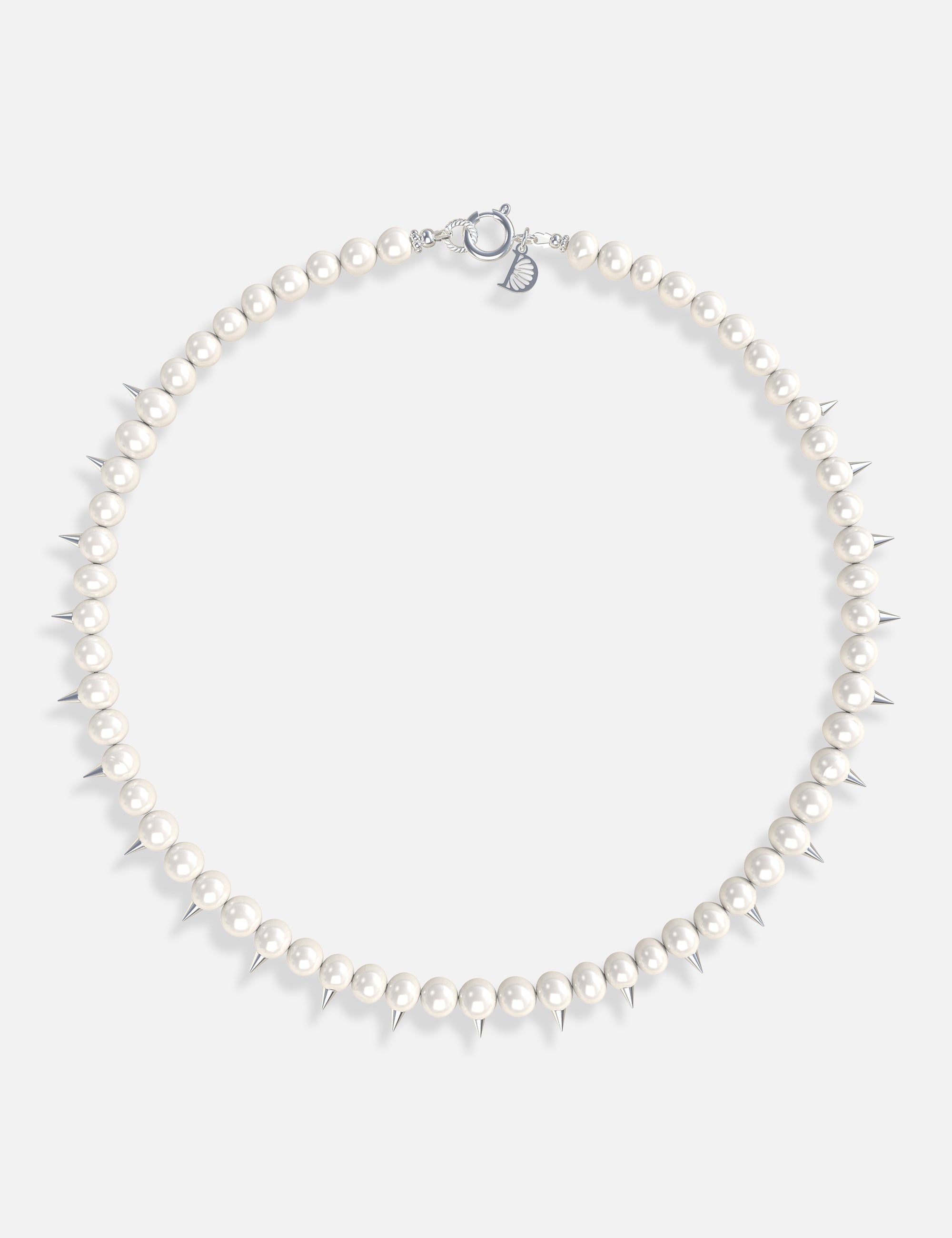 Collier perles de culture pics argent
