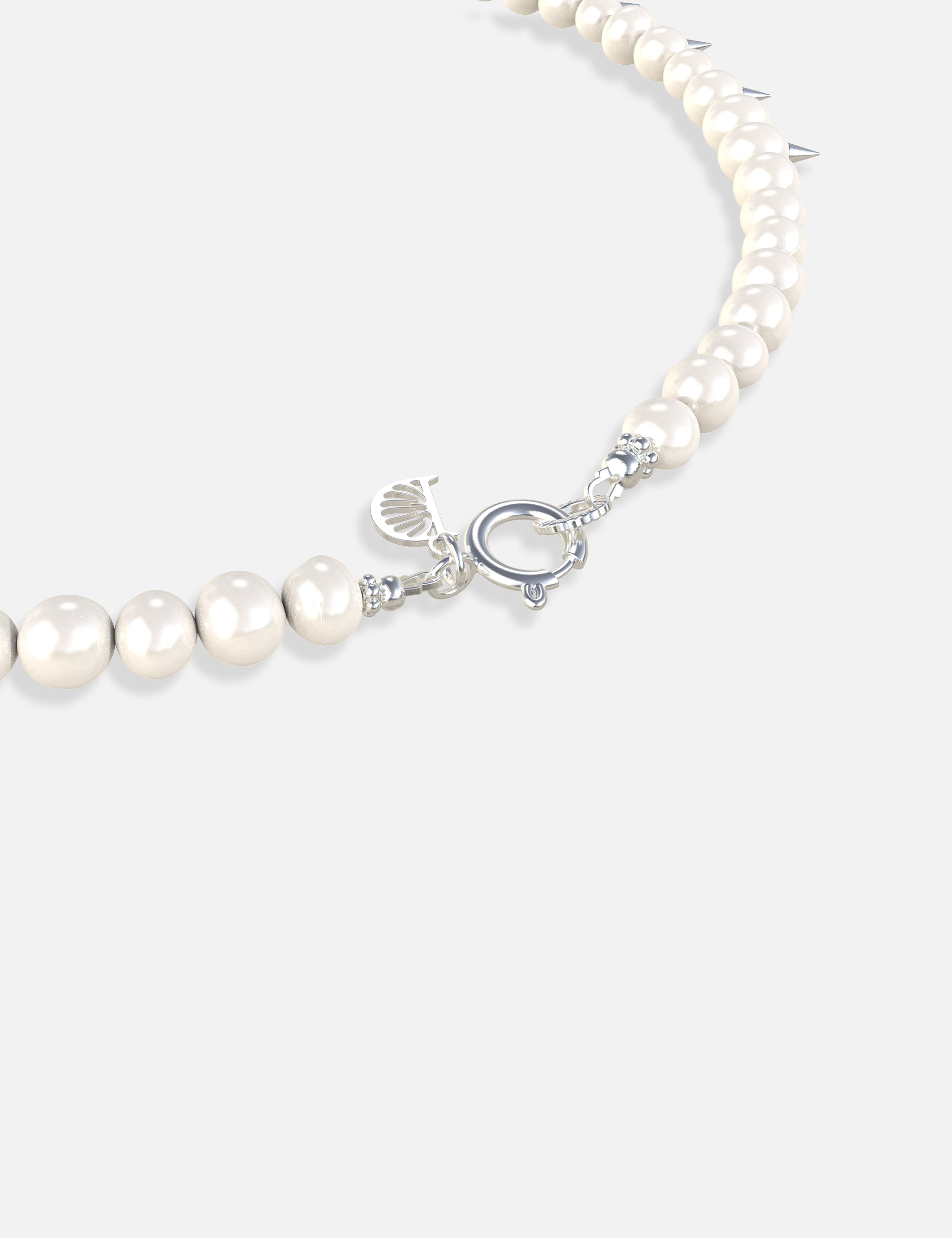 Collier perles de culture pics argent