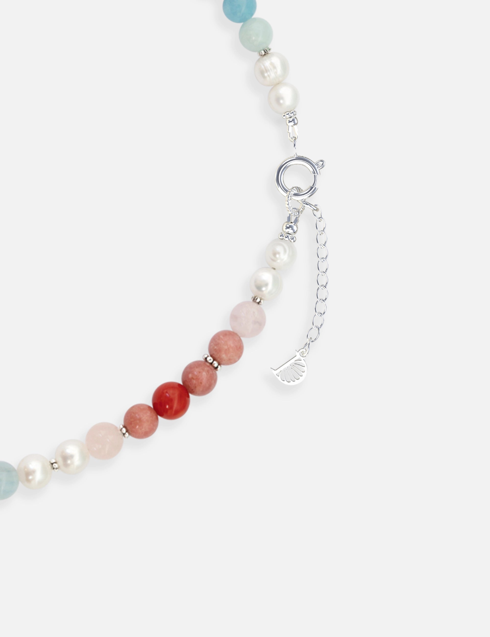 Collier perles culture bleu blanc rouge