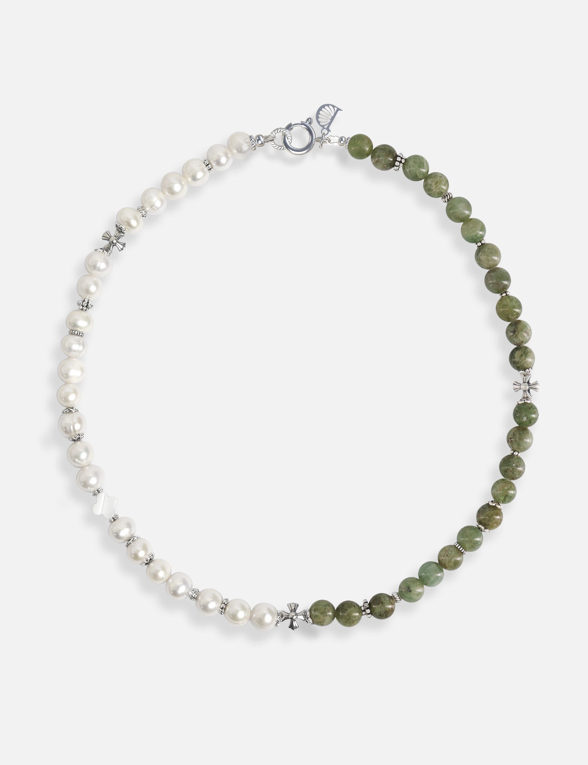 Collier perles de culture kaki