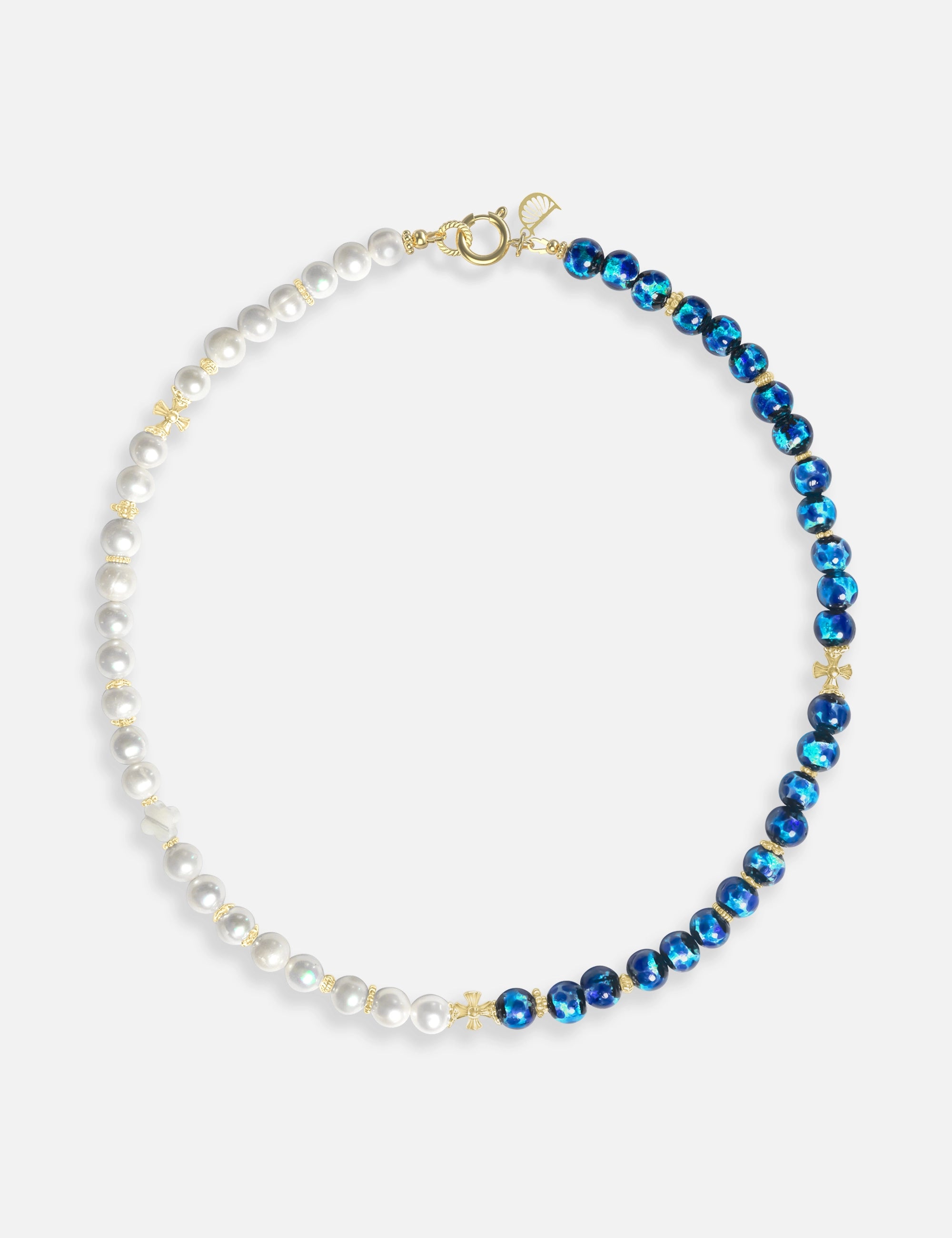Collier perles de culture phosphorescent or