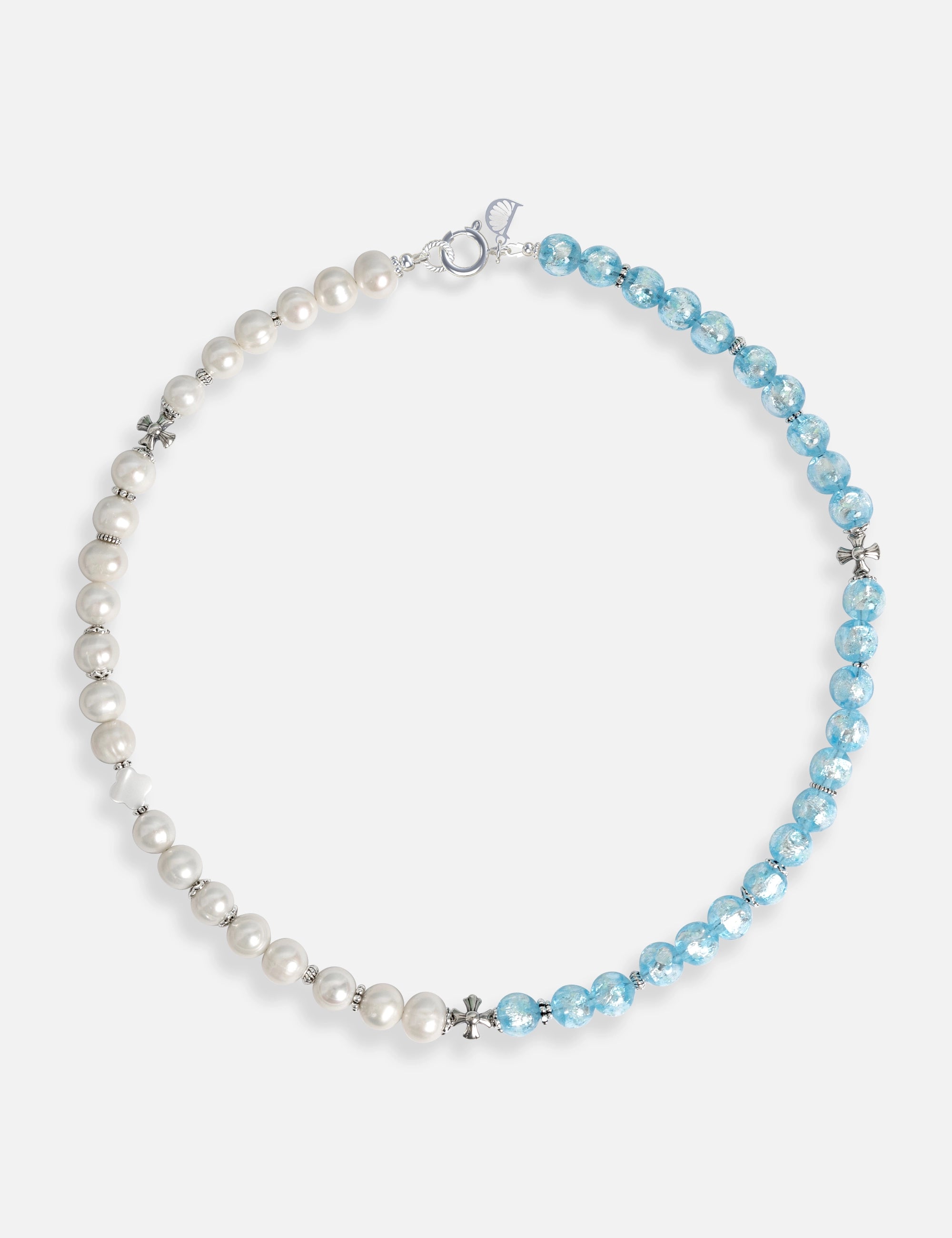 Bracelet perles de culture phosphorescent bleu