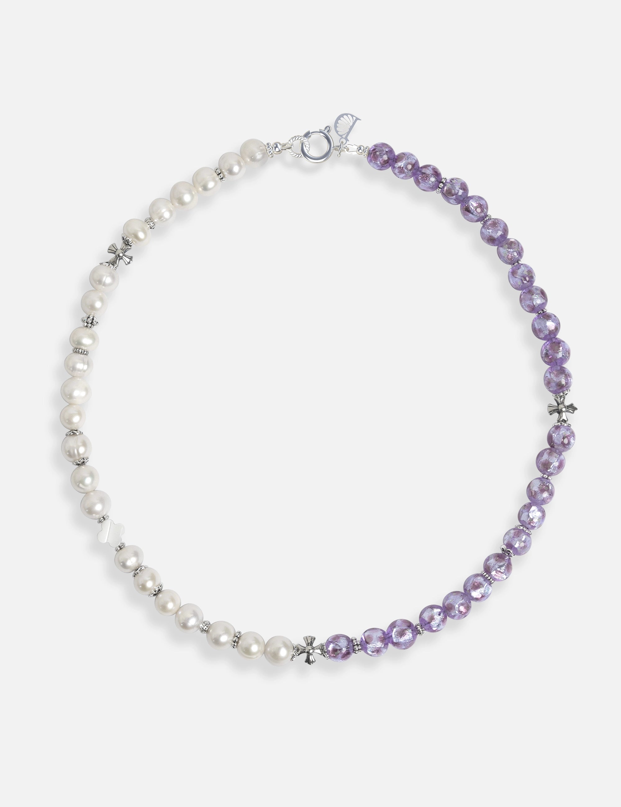Collier perles de culture phosphorescent violet