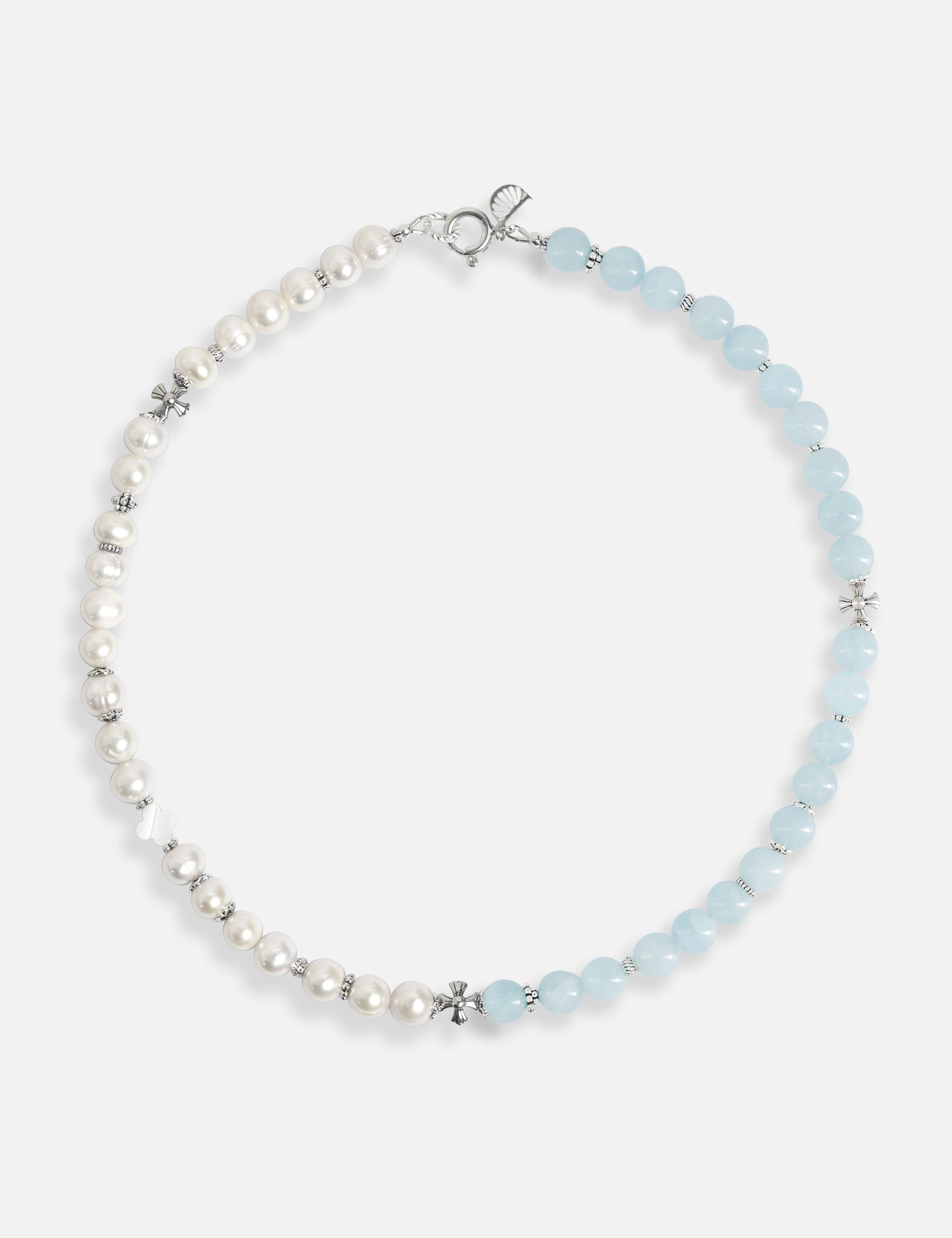 Collier perles de culture bleu