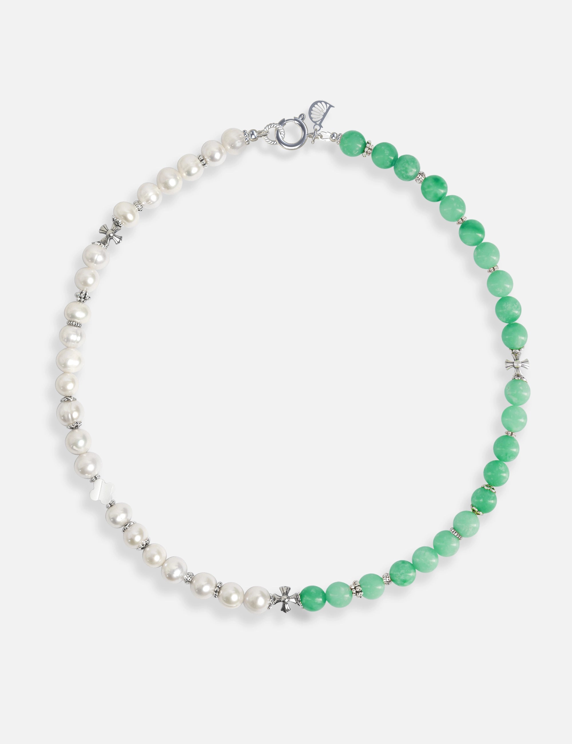 Collier perles de culture vert
