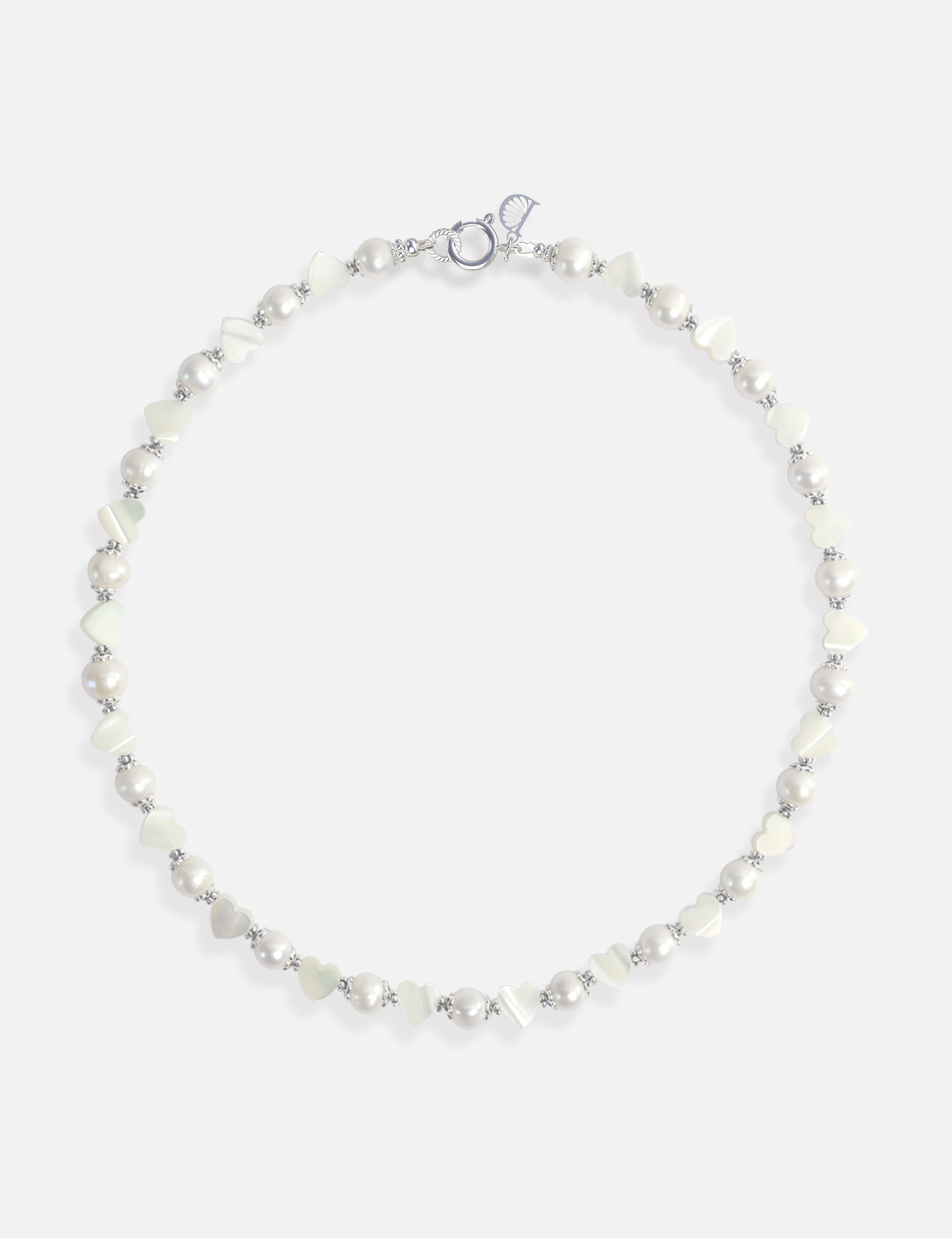 Collier perles de culture cœurs