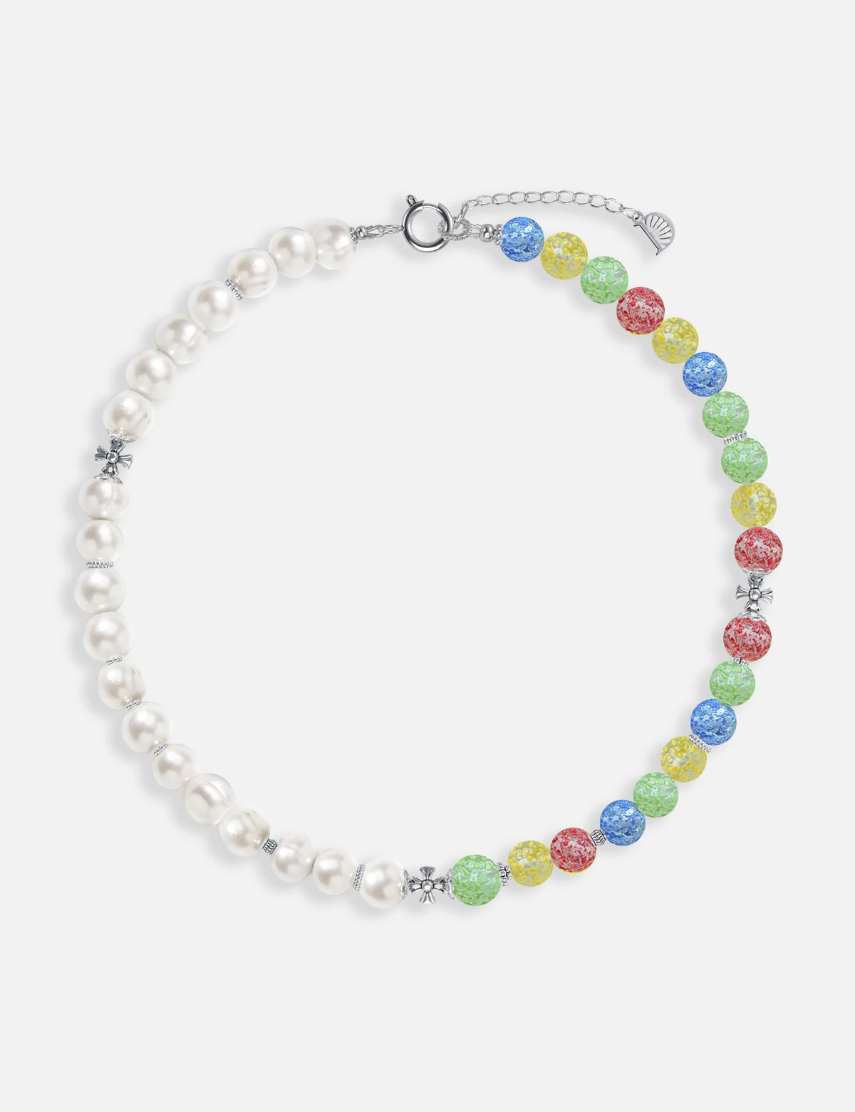DEWEY necklace, freshwater pearls and speckled marbles, KIDZ collection
