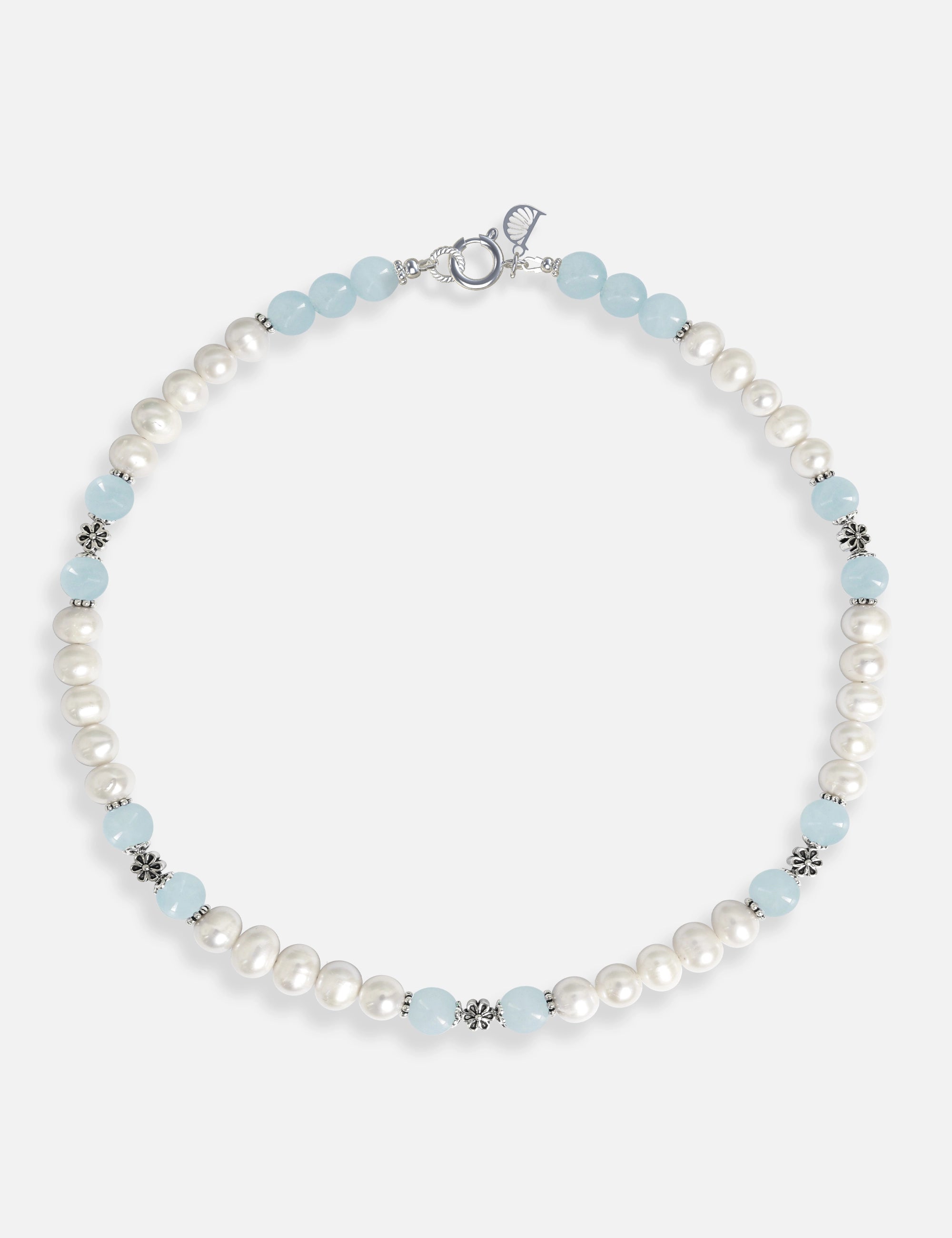 Collier perles de culture bleu