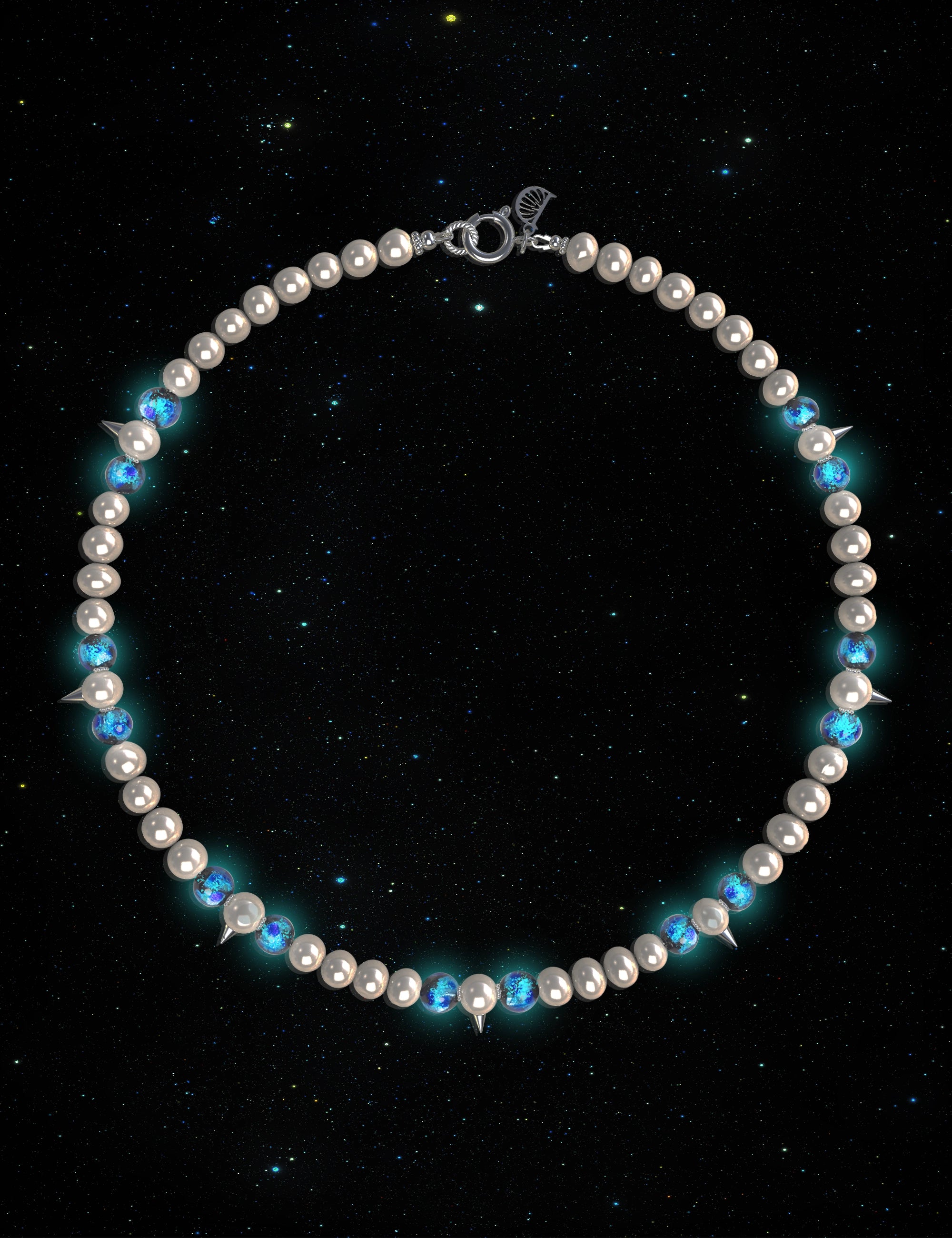 collier perles culture phosphorescent