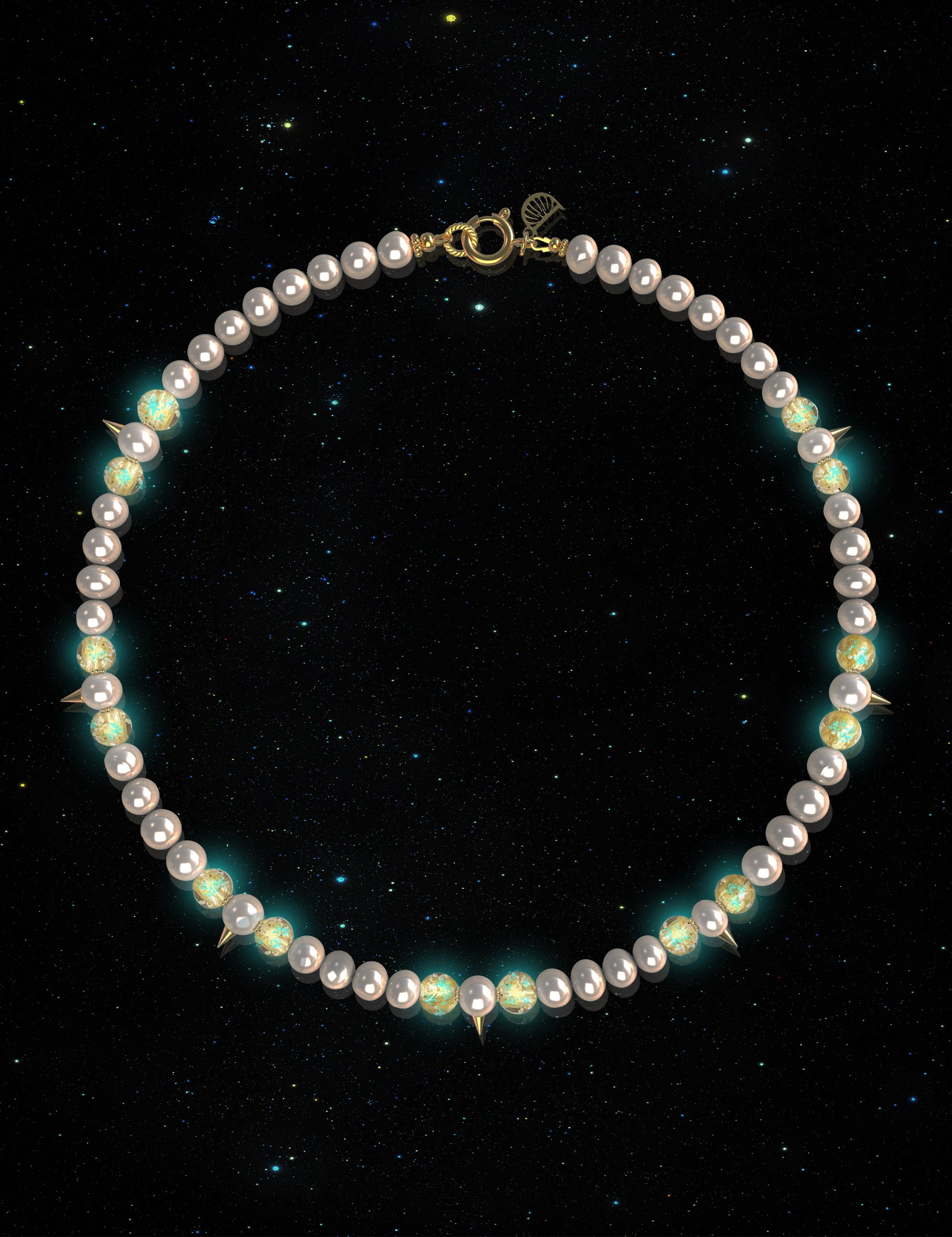 collier perles culture phosphorescent