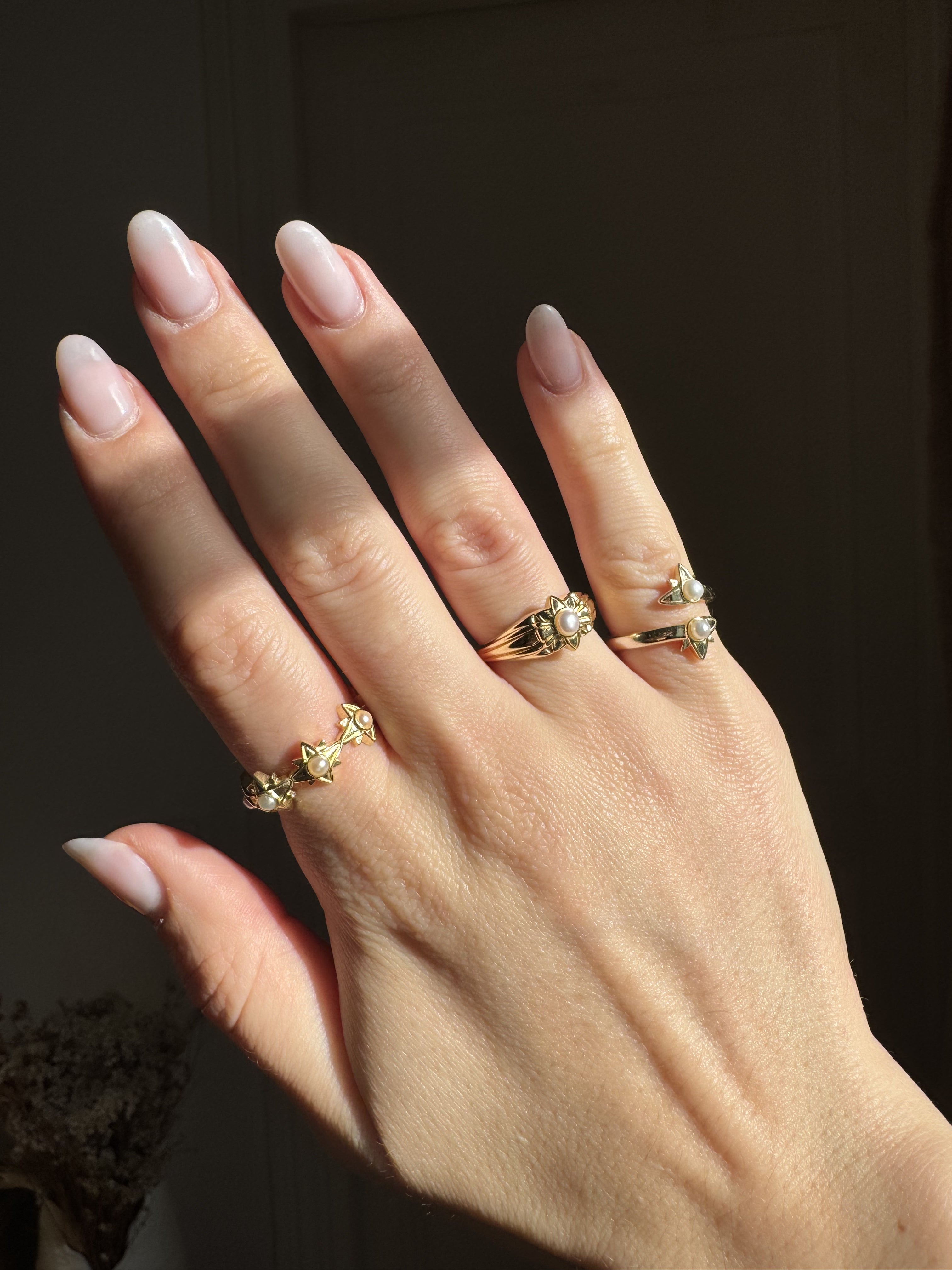 bague or perles de culture