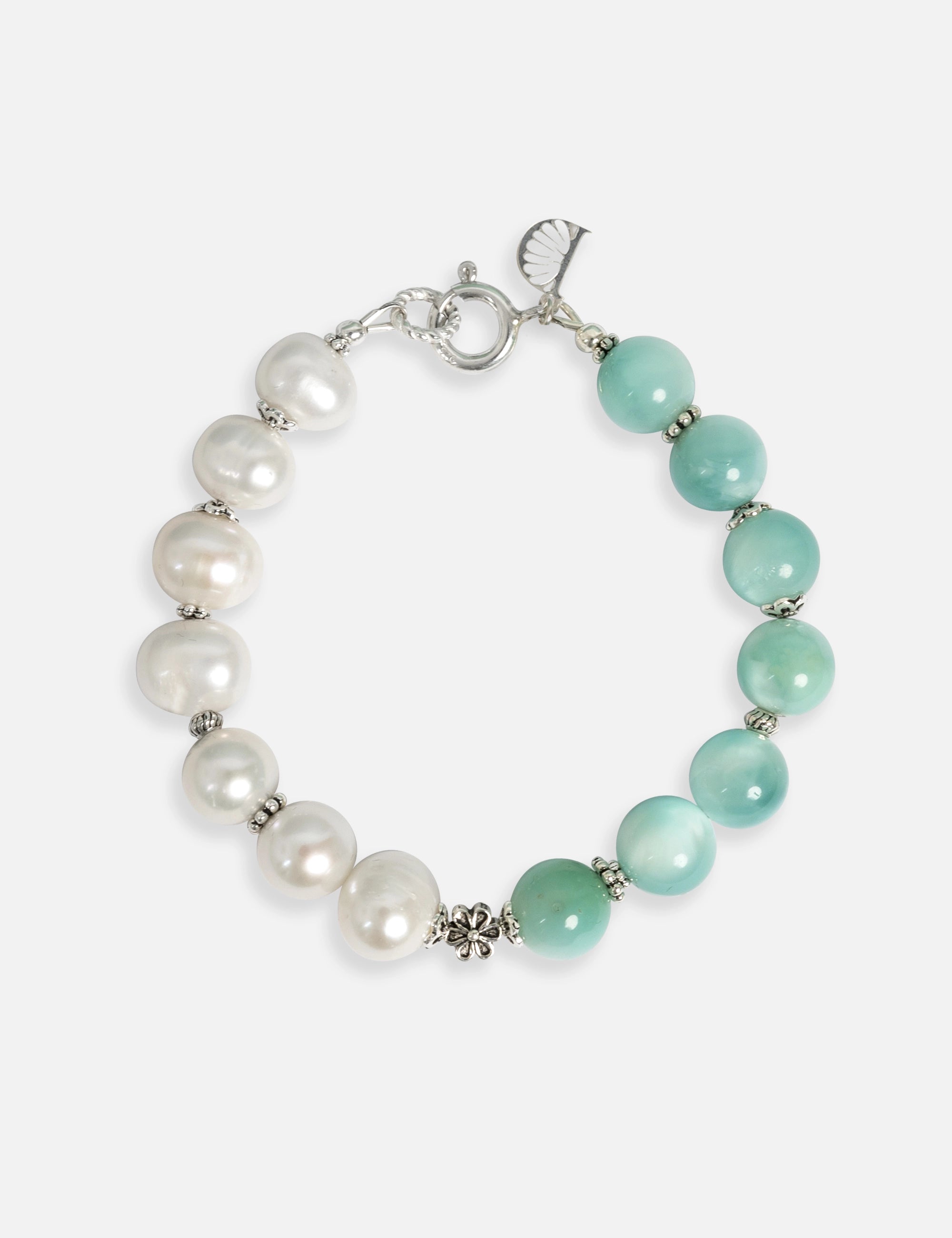 Bracelet perles de culture bleu