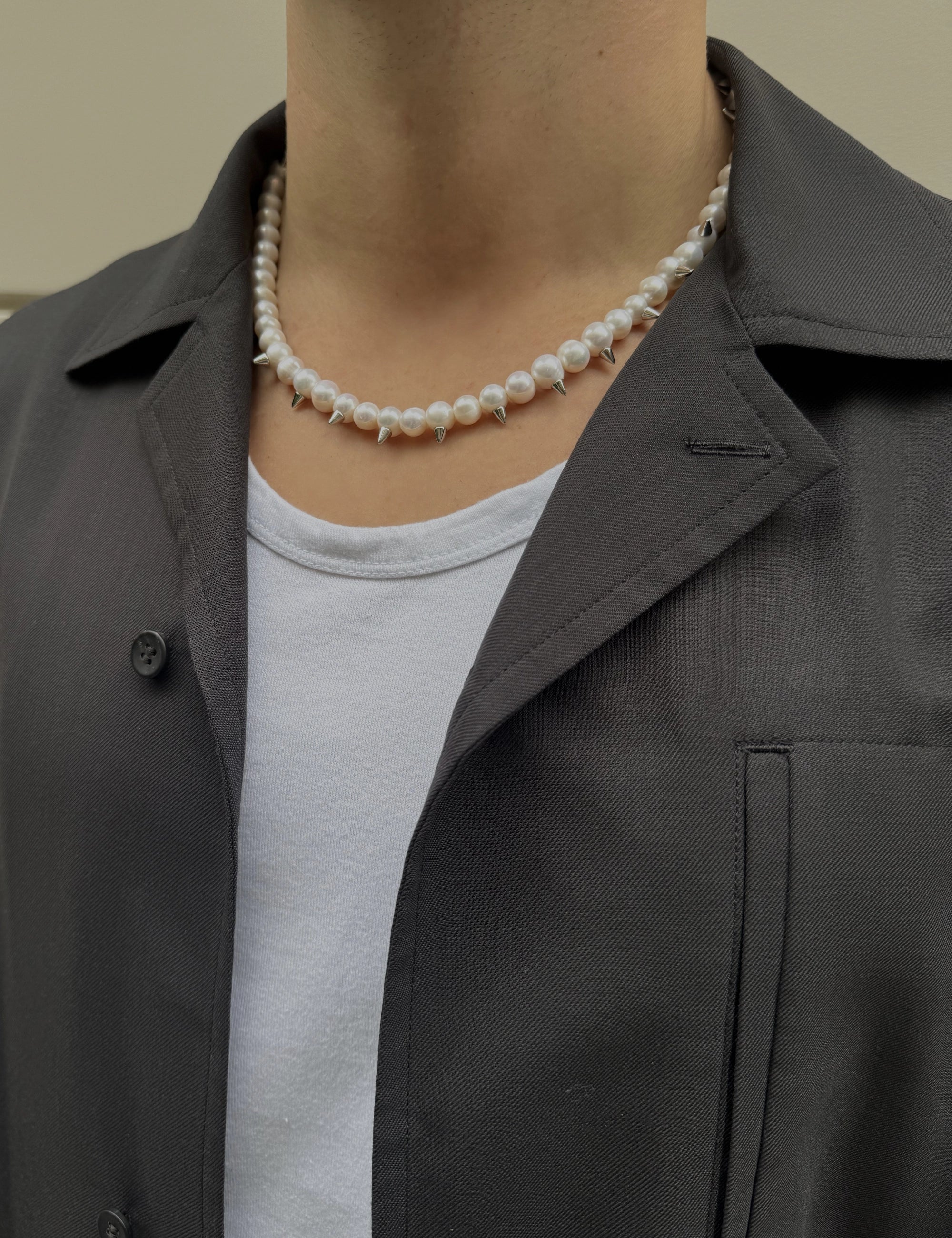 collier piques argent