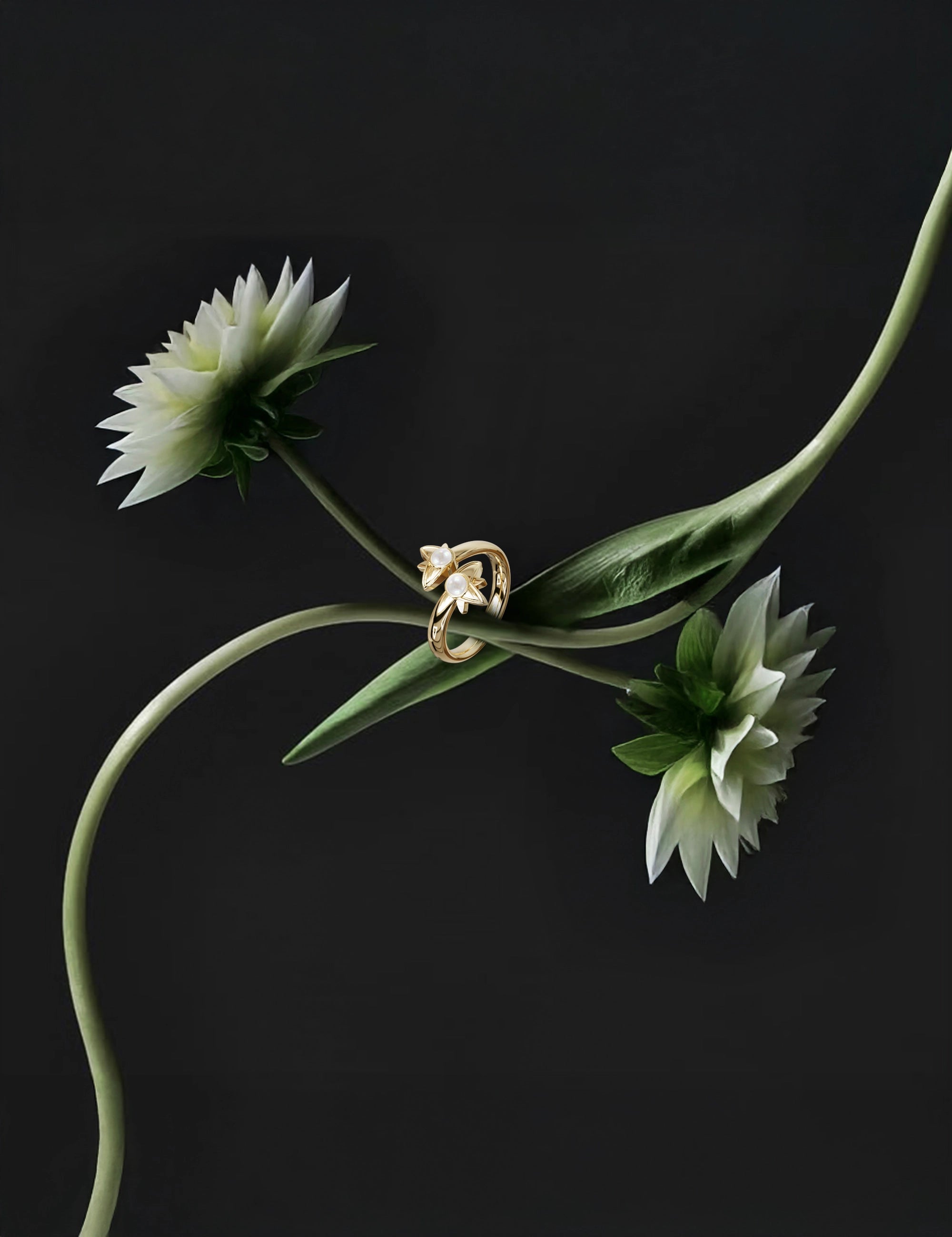 bague or perles de culture