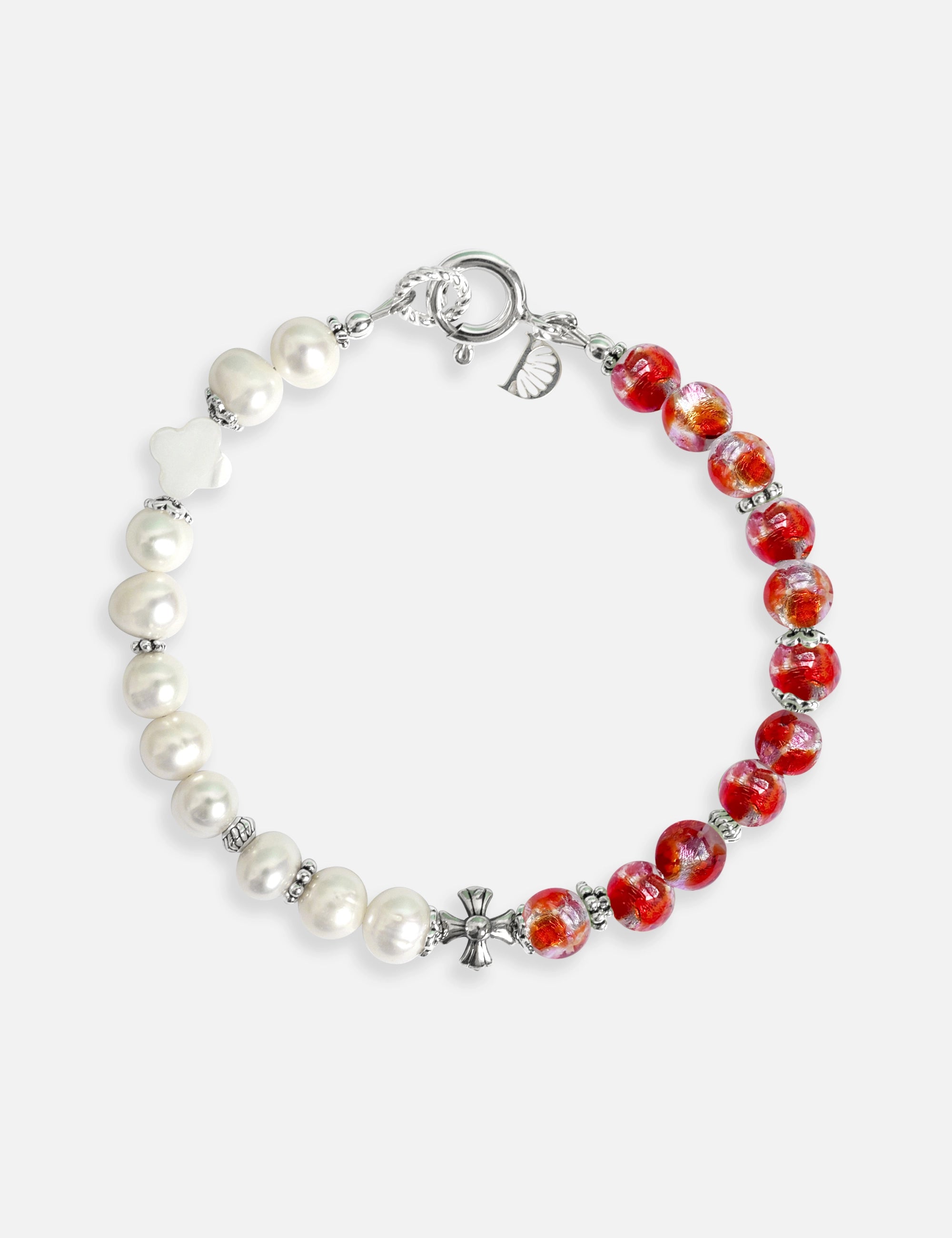 Bracelet perles de culture corail phosphorescent