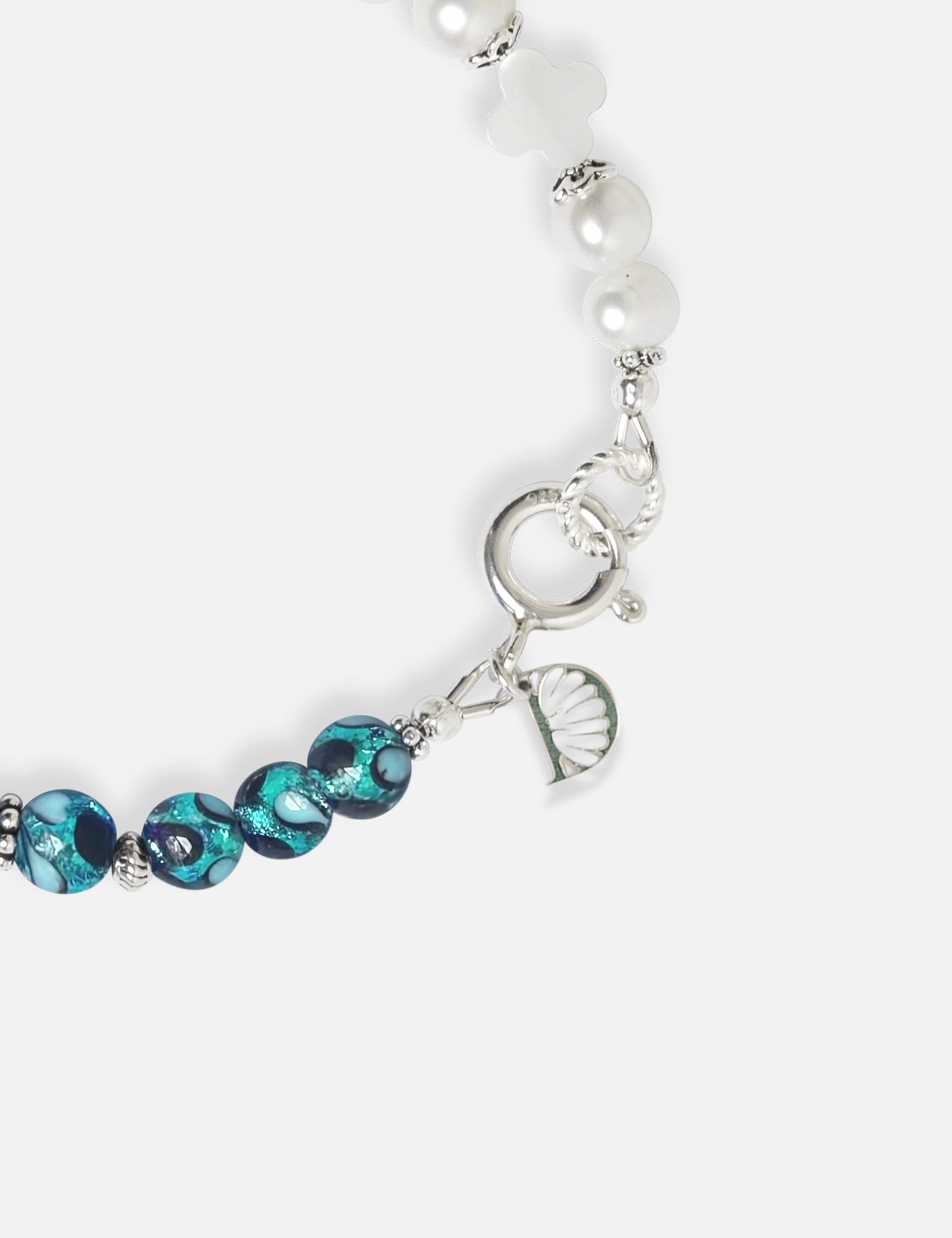 bracelet perles culture bleu phosphorescent