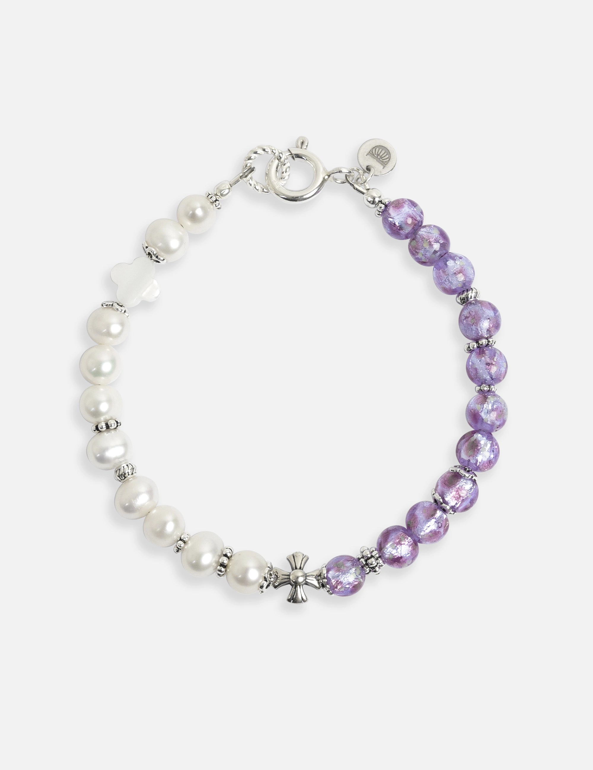 Bracelet perles violettes phosphorescentes Okinawa