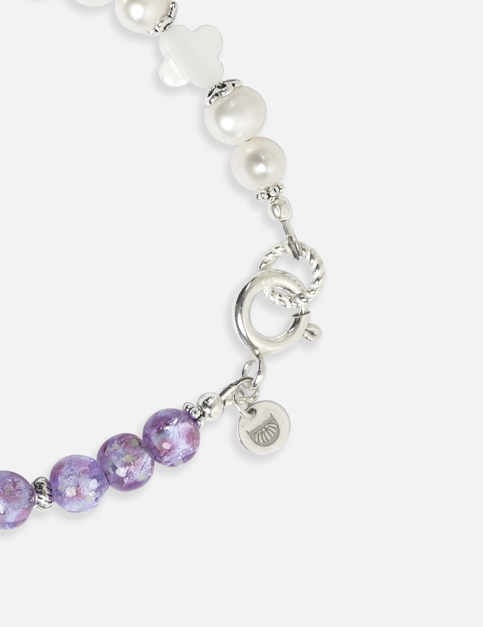 Bracelet perles violettes phosphorescentes Okinawa