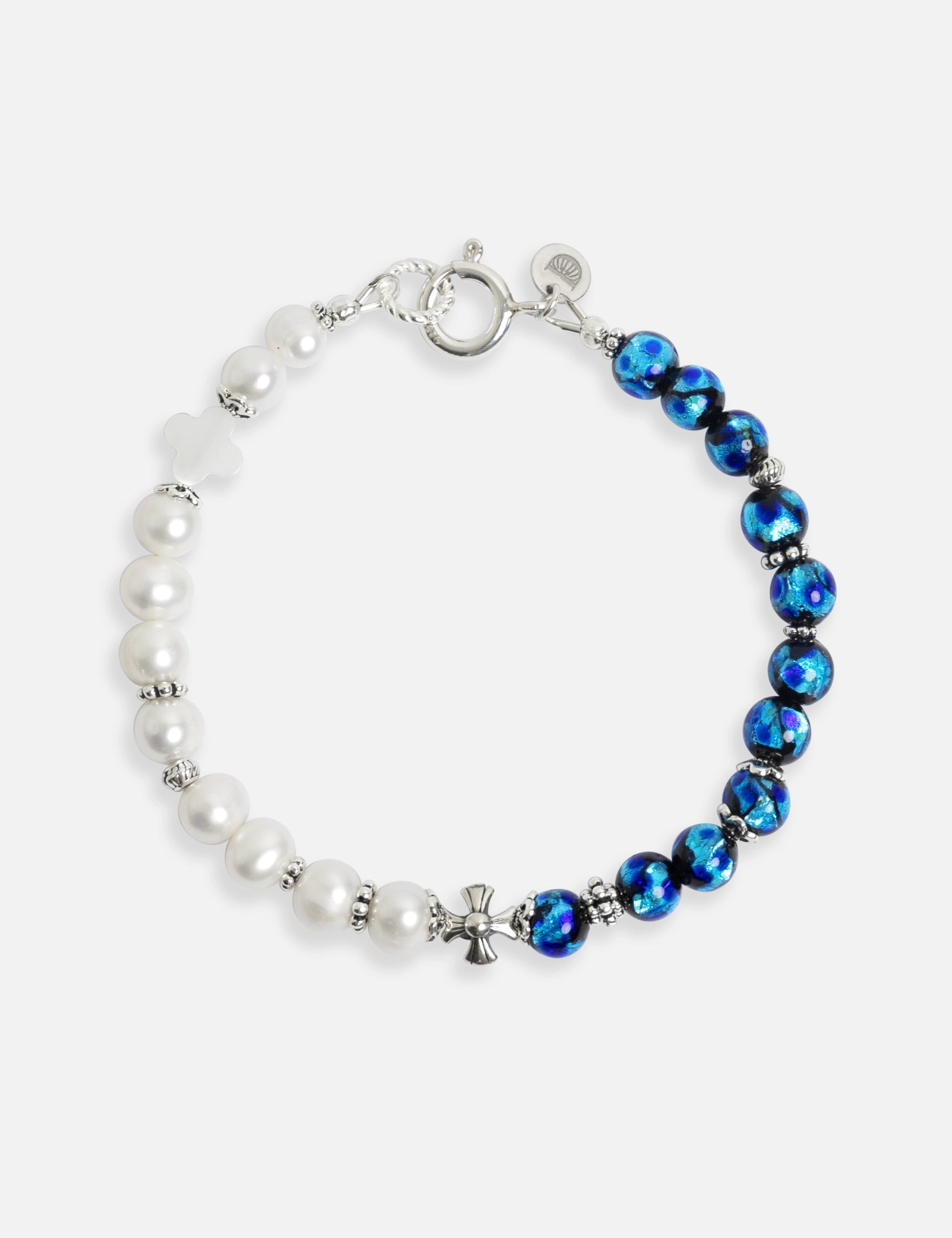 Bracelet perles bleues phosphorescentes Okinawa