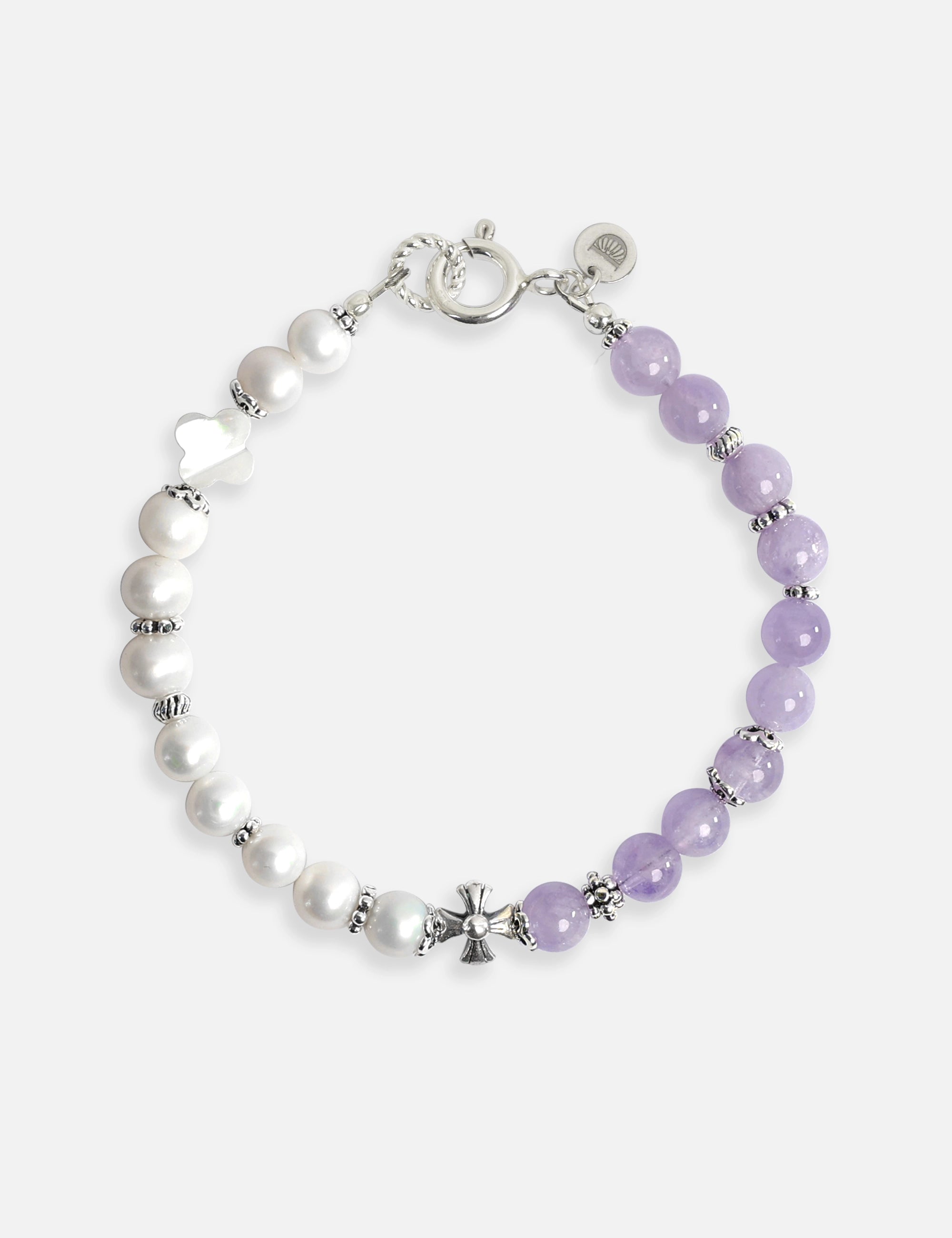 Bracelet perles de culture jade violet