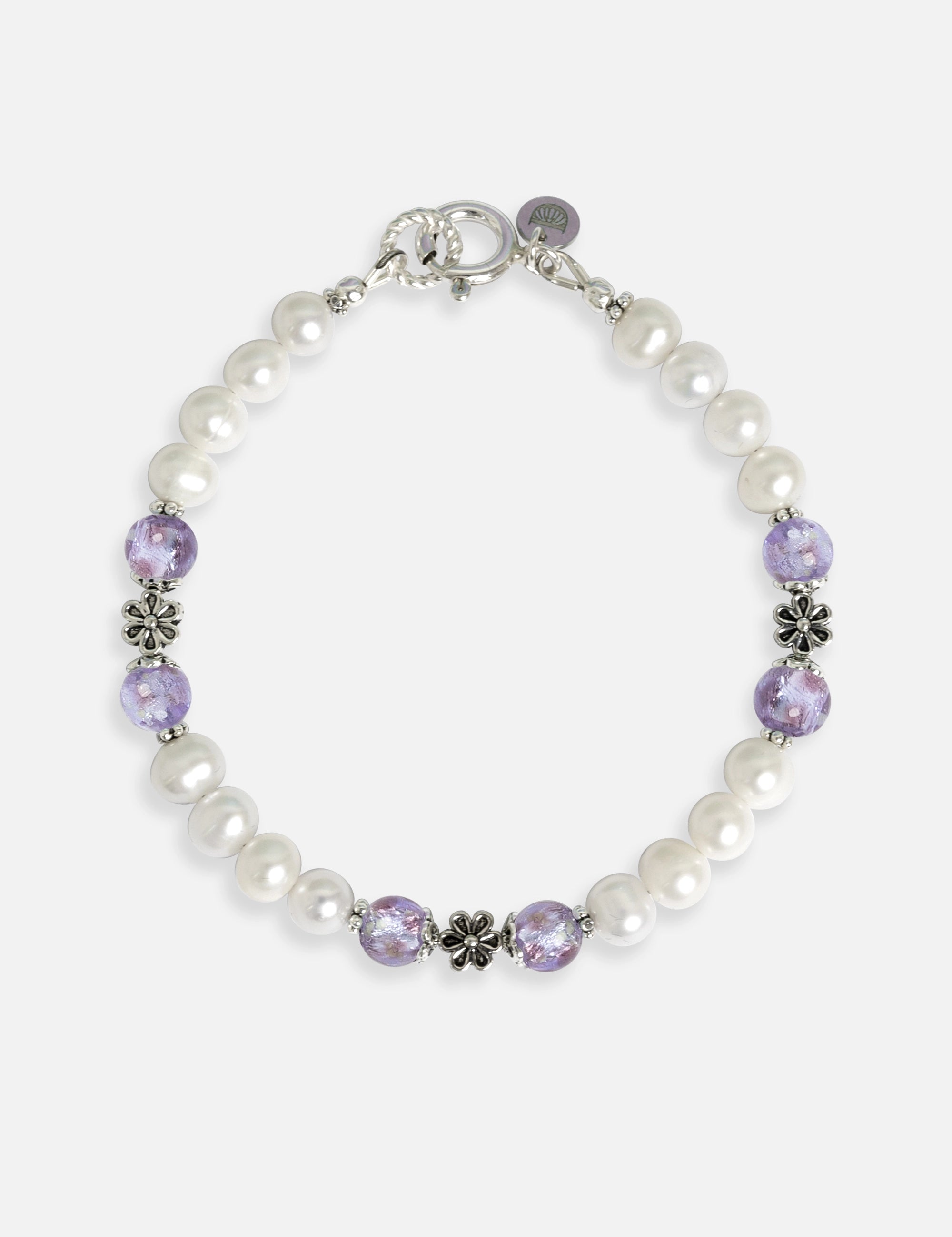 Bracelet perles violettes Okinawa phosphorescentes