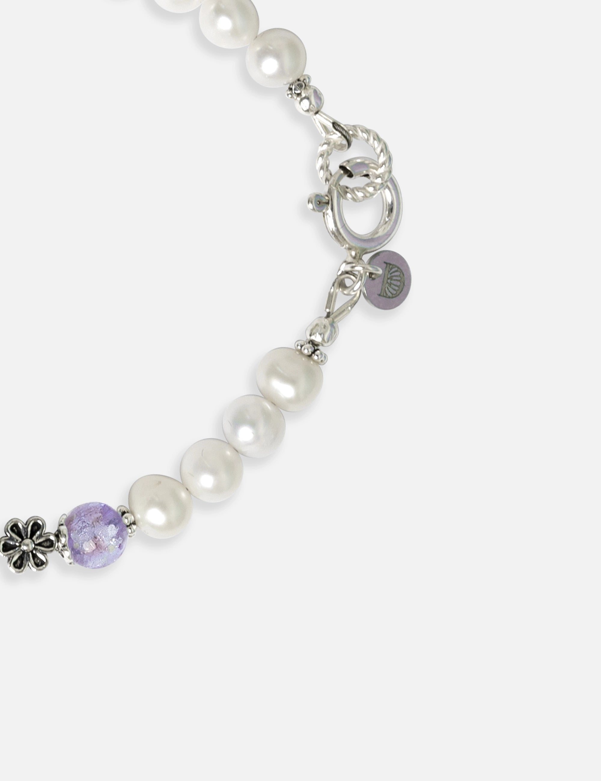 Bracelet perles violettes Okinawa phosphorescentes