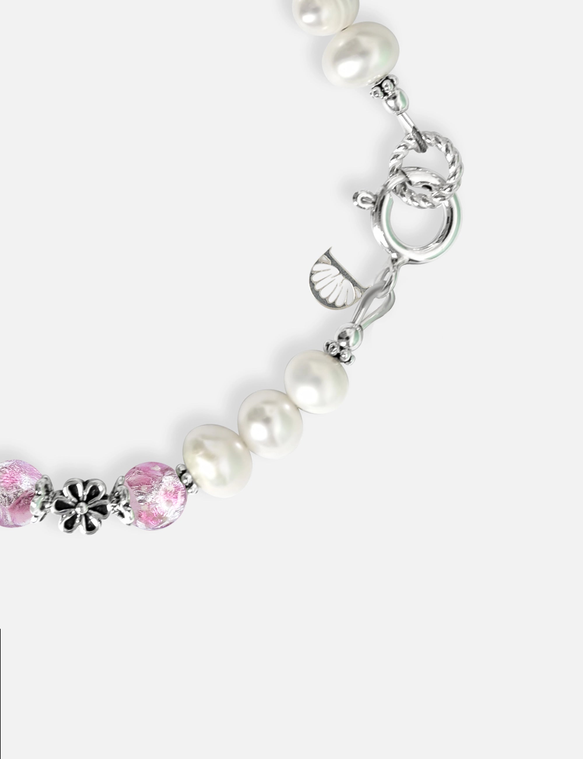 Bracelet perles culture rose phosphorescent
