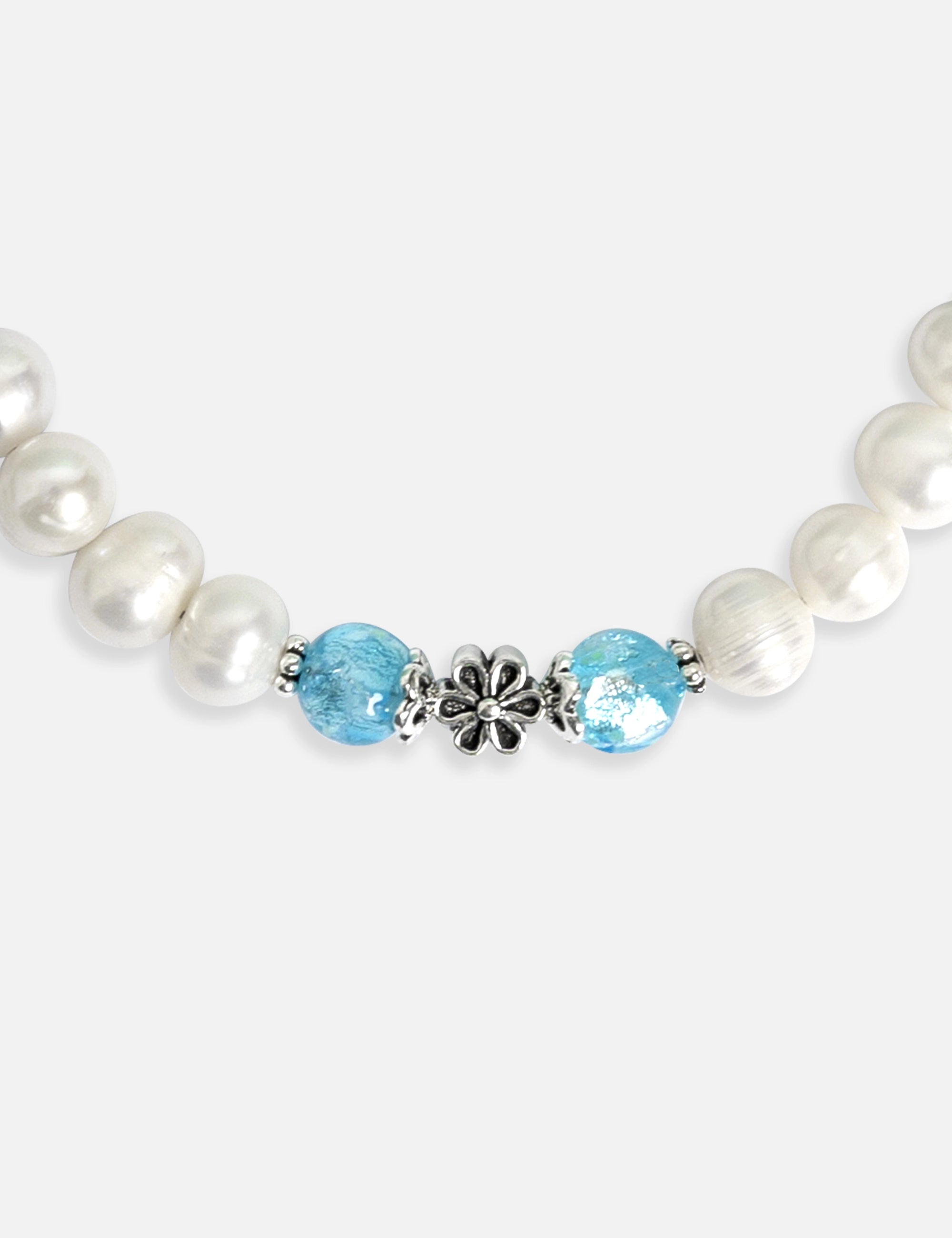 Bracelet perles bleues Okinawa phosphorescentes