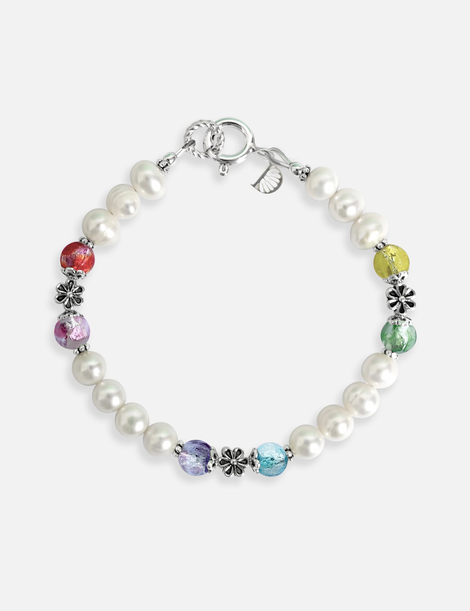 Bracelet perles culture multicolore phosphorescent
