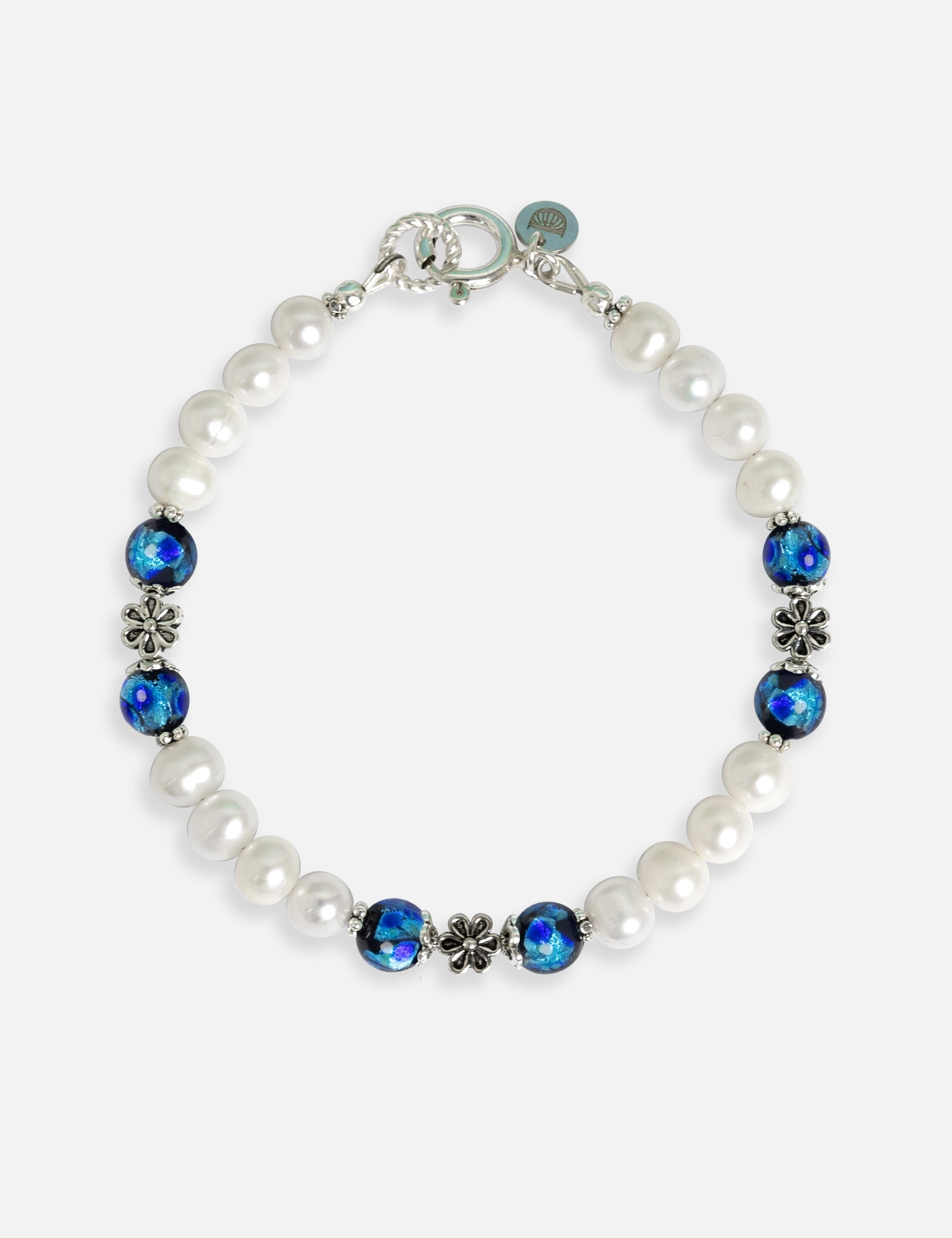 Bracelet perles bleues Okinawa phosphorescentes