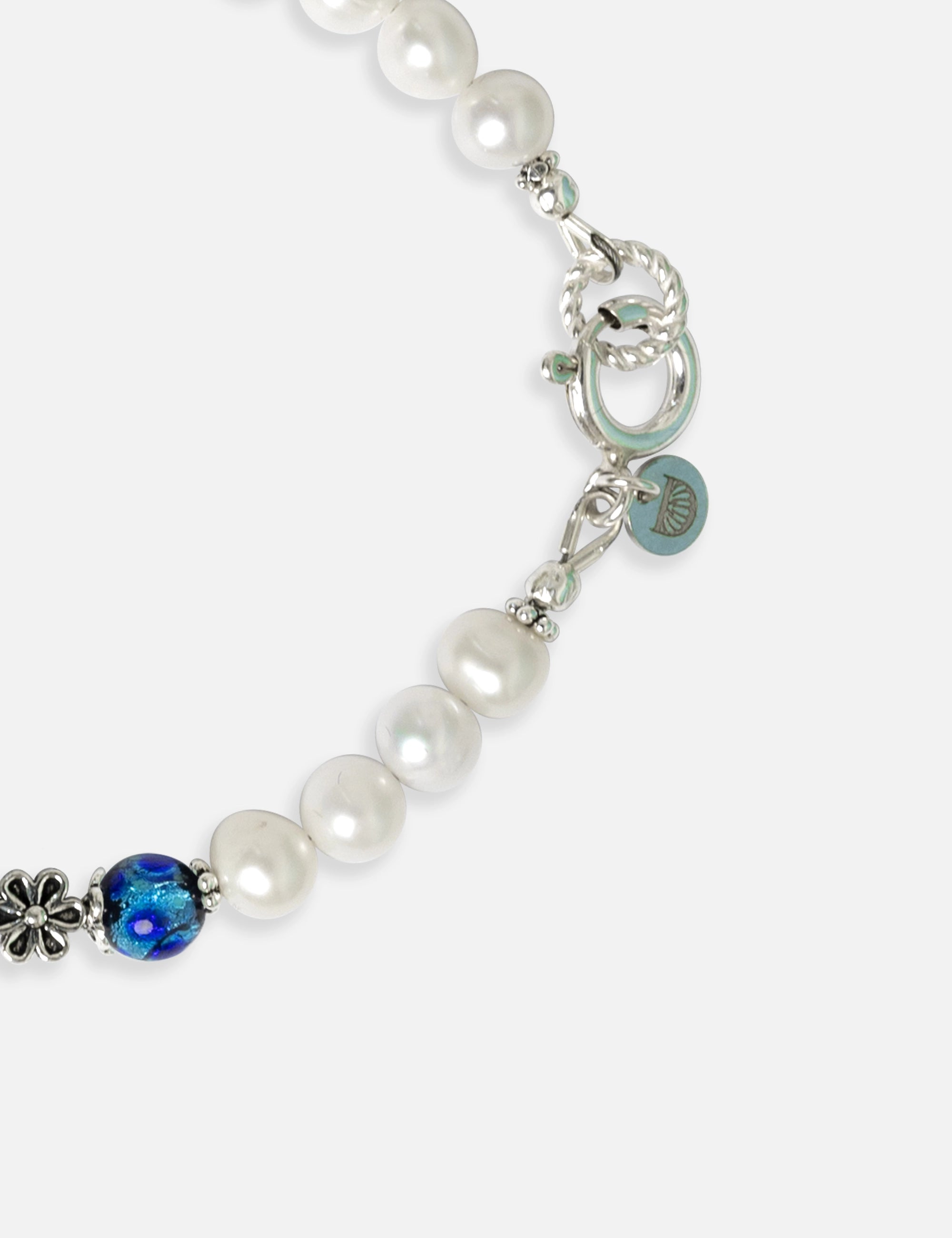 Bracelet perles bleues Okinawa phosphorescentes