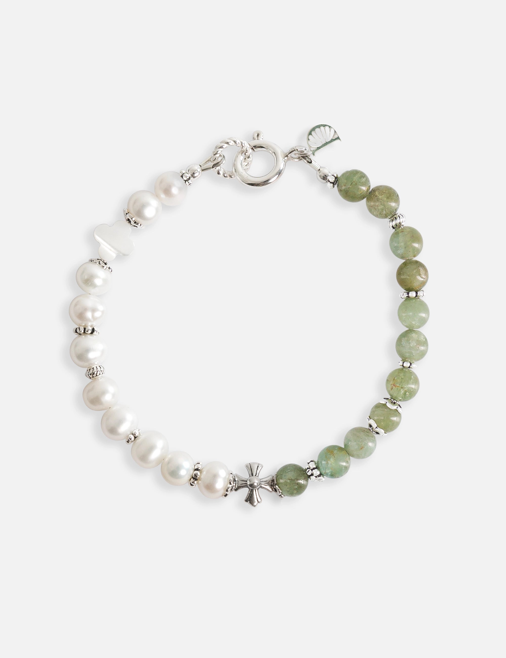 Bracelet perles de culture kaki
