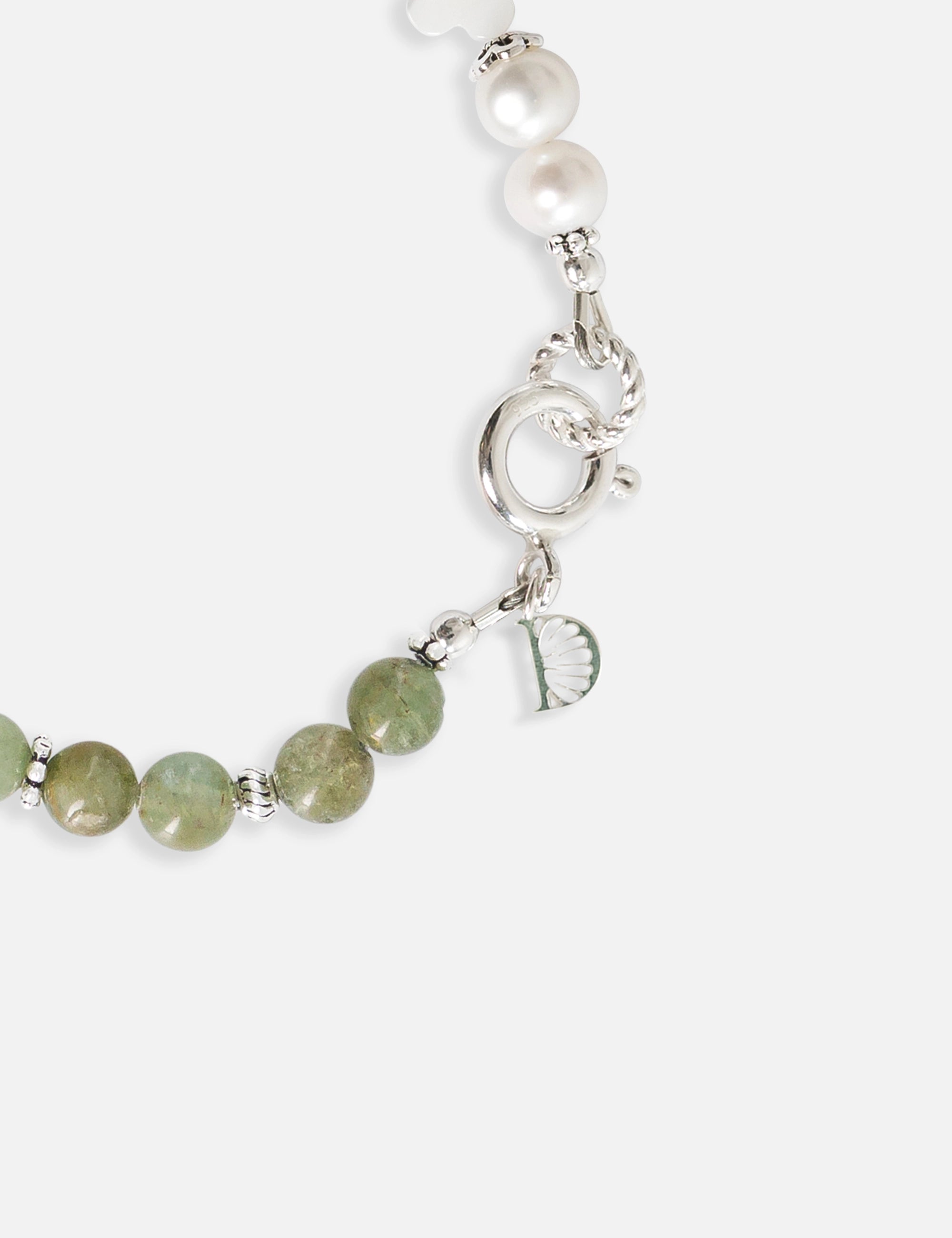 Bracelet perles de culture kaki