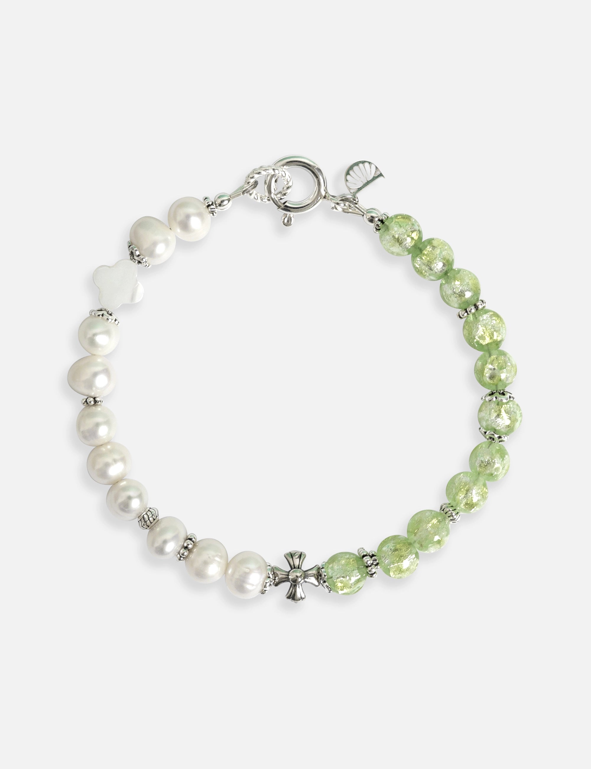 Collier perles de culture phosphorescent vert